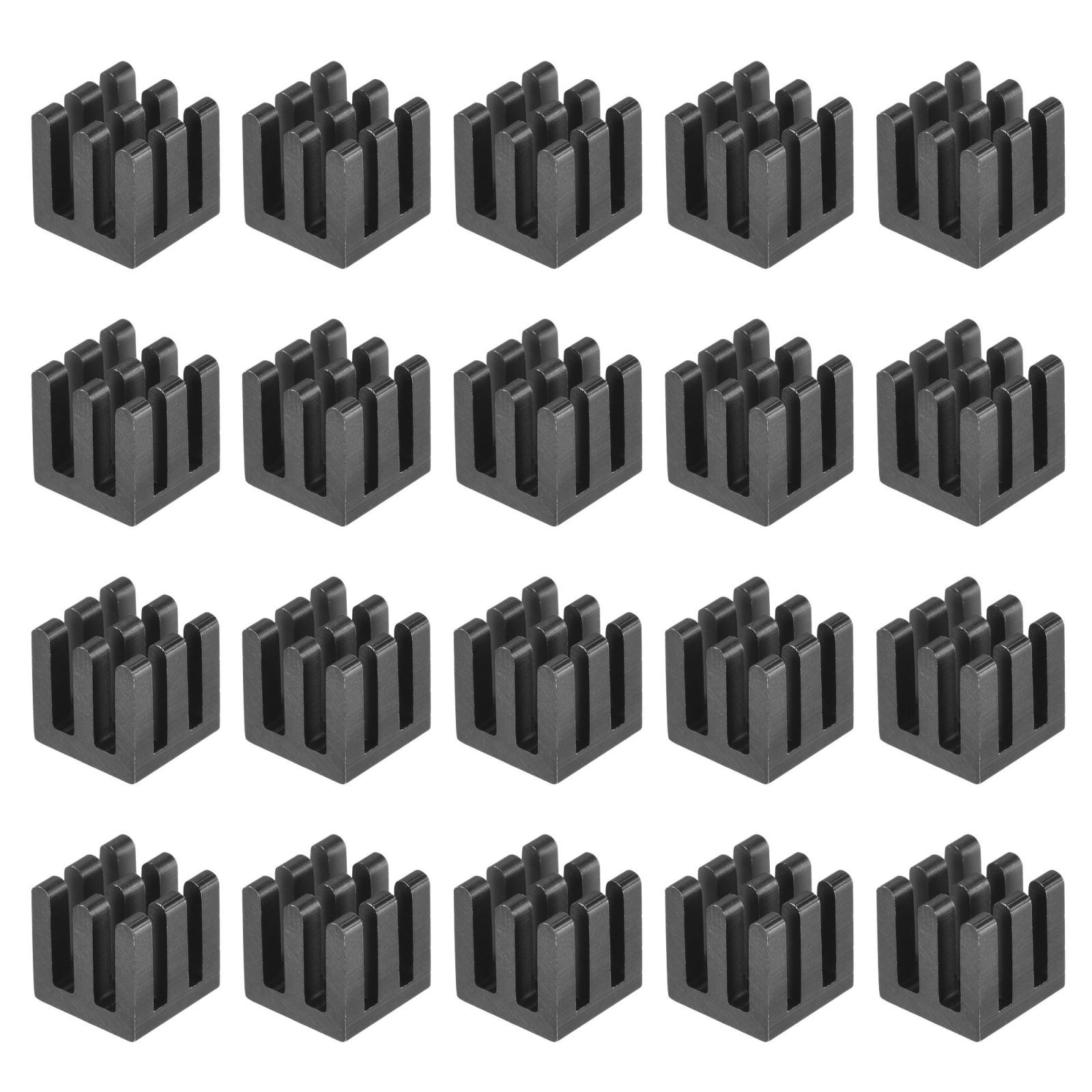 10x10x10mm Aluminum Heatsink Electronic Radiator for MOS IC Chip Black 20 Pcs
