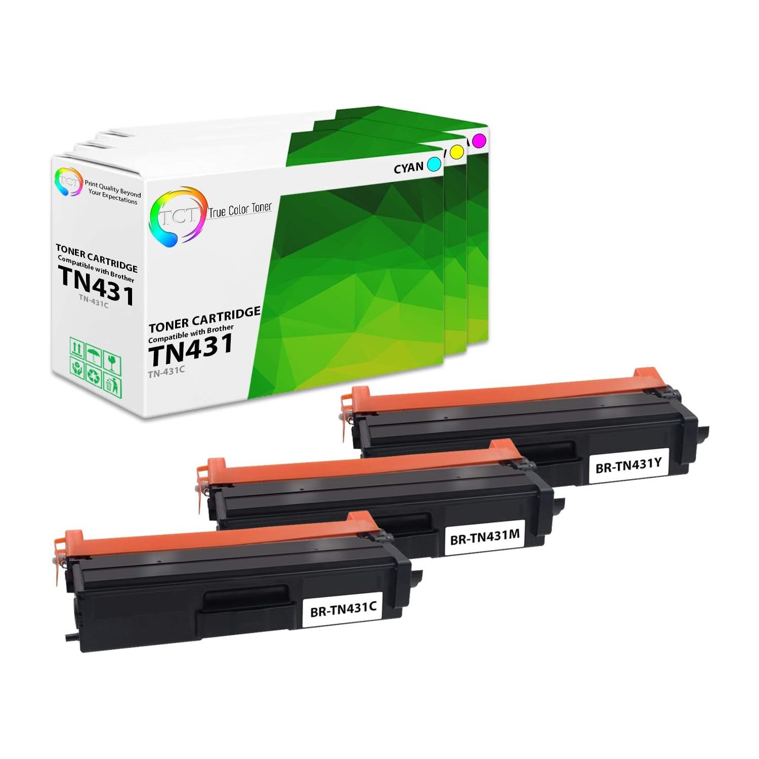 TCT 3PK TN431 / TN433 CMY Compatible Toner set For Brother HL-L8260CDW