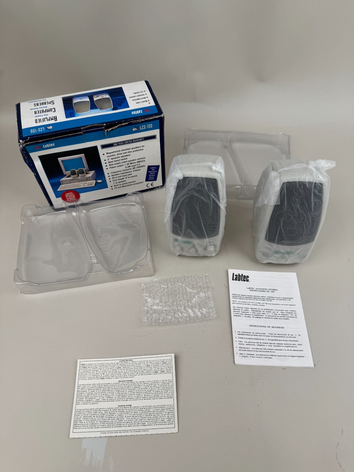 Labtec Amplified Computer Stereo Speakers LCS-150 - NOT TESTED