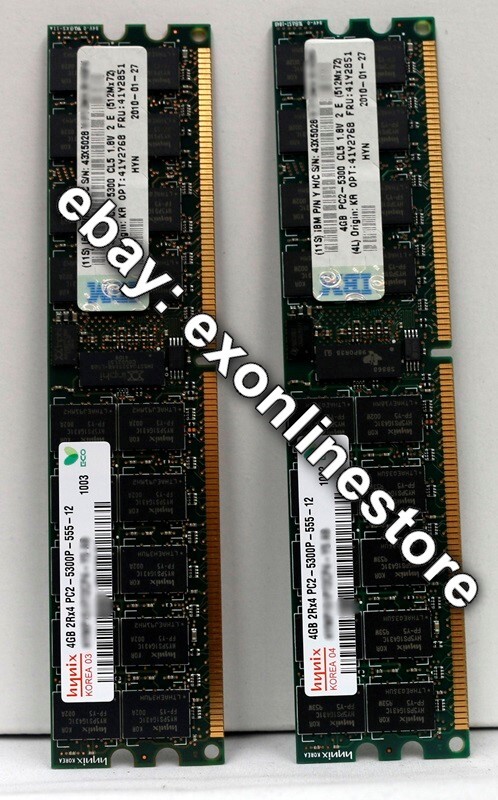41Y2768 - 8GB (2x4GB) Dual Rank PC2-5300 667MHz Low Power Mem 2 x 41Y2851
