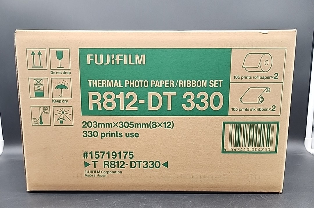 Fujifilm R812-DT 330 Thermal Photo Paper/Ribbon Set 330 prints use 8x12