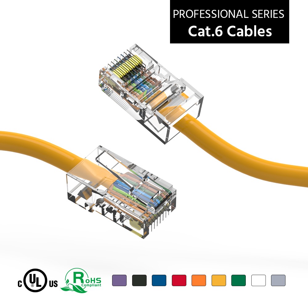 75Ft CAT6 UTP Ethernet Network Non Booted Cable Yellow