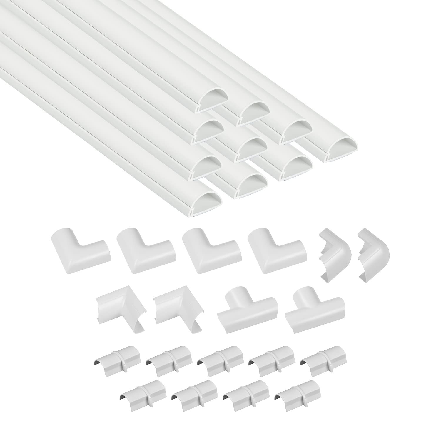D-Line 157in Cord Cover Kit, Self-Adhesive Wire Hiders, Paintabx 15.7 Lengths &