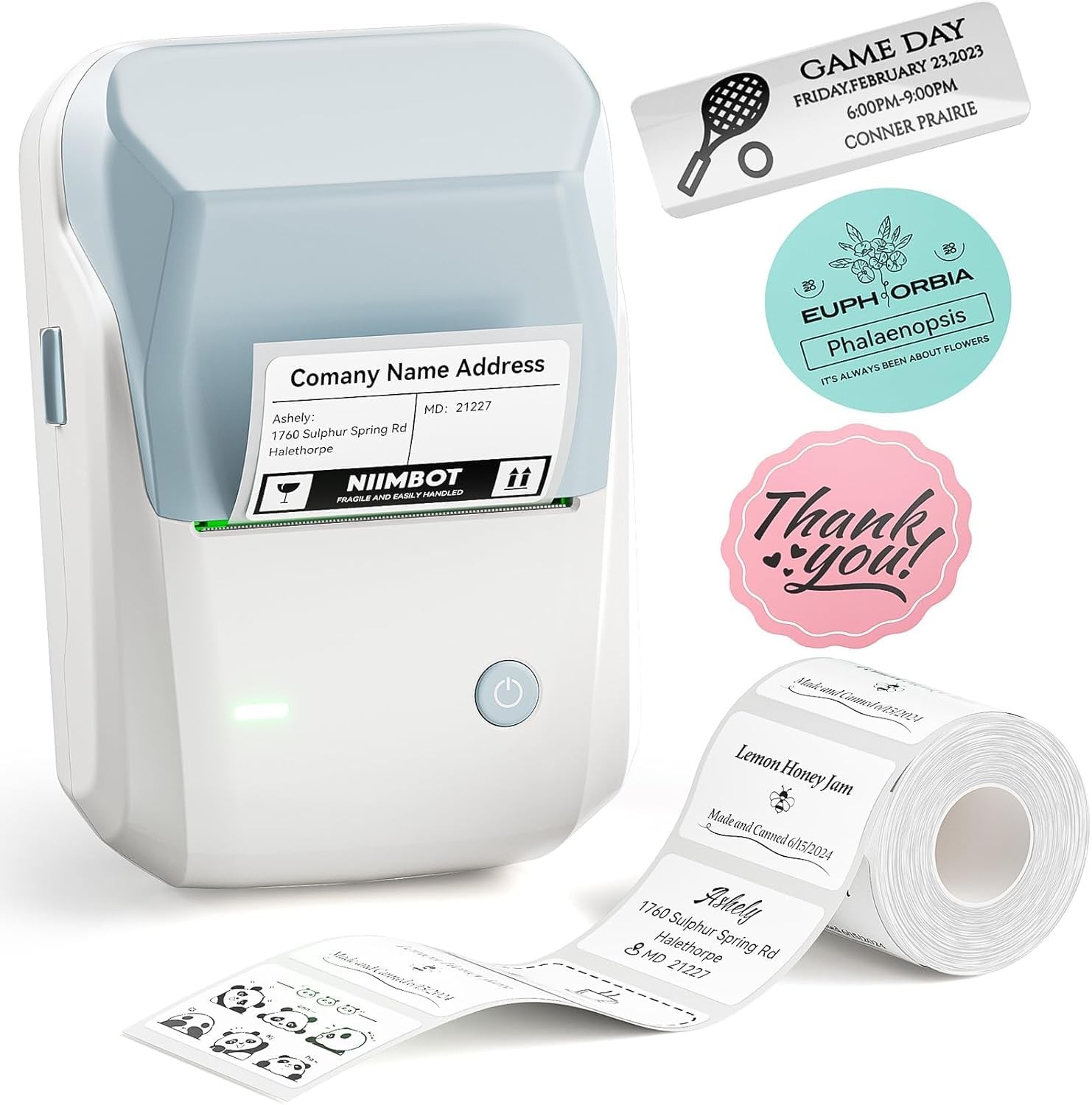 NIIMBOT B1 2Inch Bluetooth Label Printer Light Blue