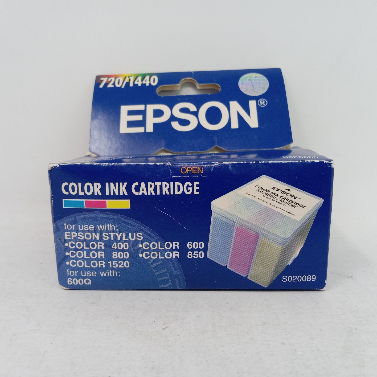 Epson-720/1440 Tri-Color Stylus Color Printer Ink Cartridge 600Q/ S020089
