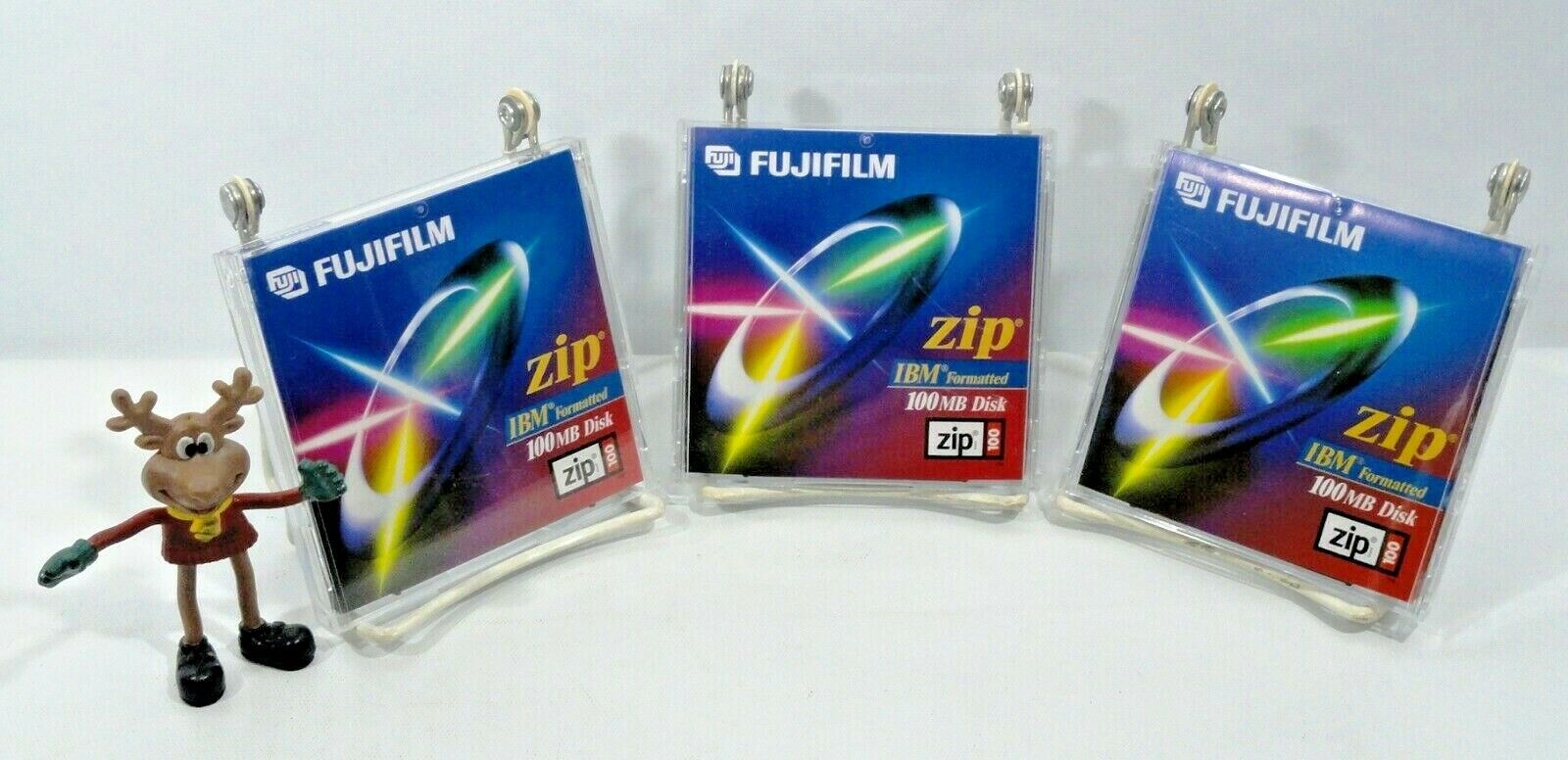 3 Pack Fujifilm 100MB Zip Disk - IBM formatted  Black New Open Box