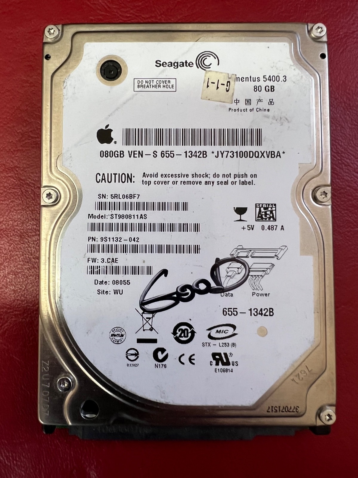 Seagate 80 GB 2.5" SATA HD