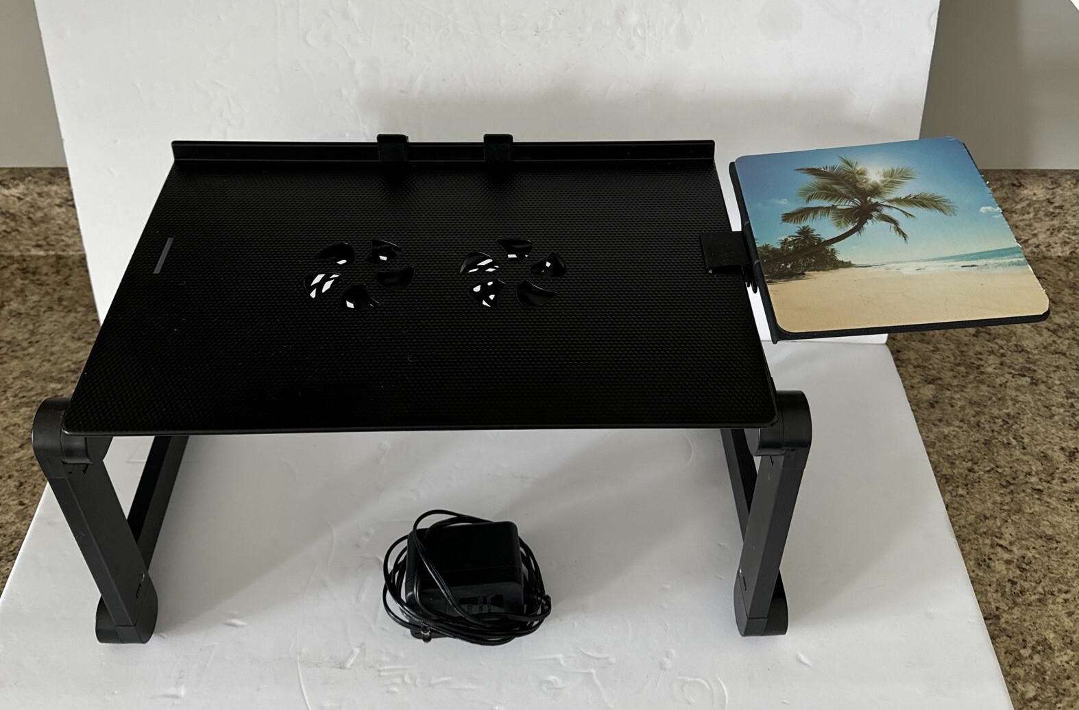 Executive Office Solutions Adjustable Laptop Stand Cooling Fans & Mouse Attach