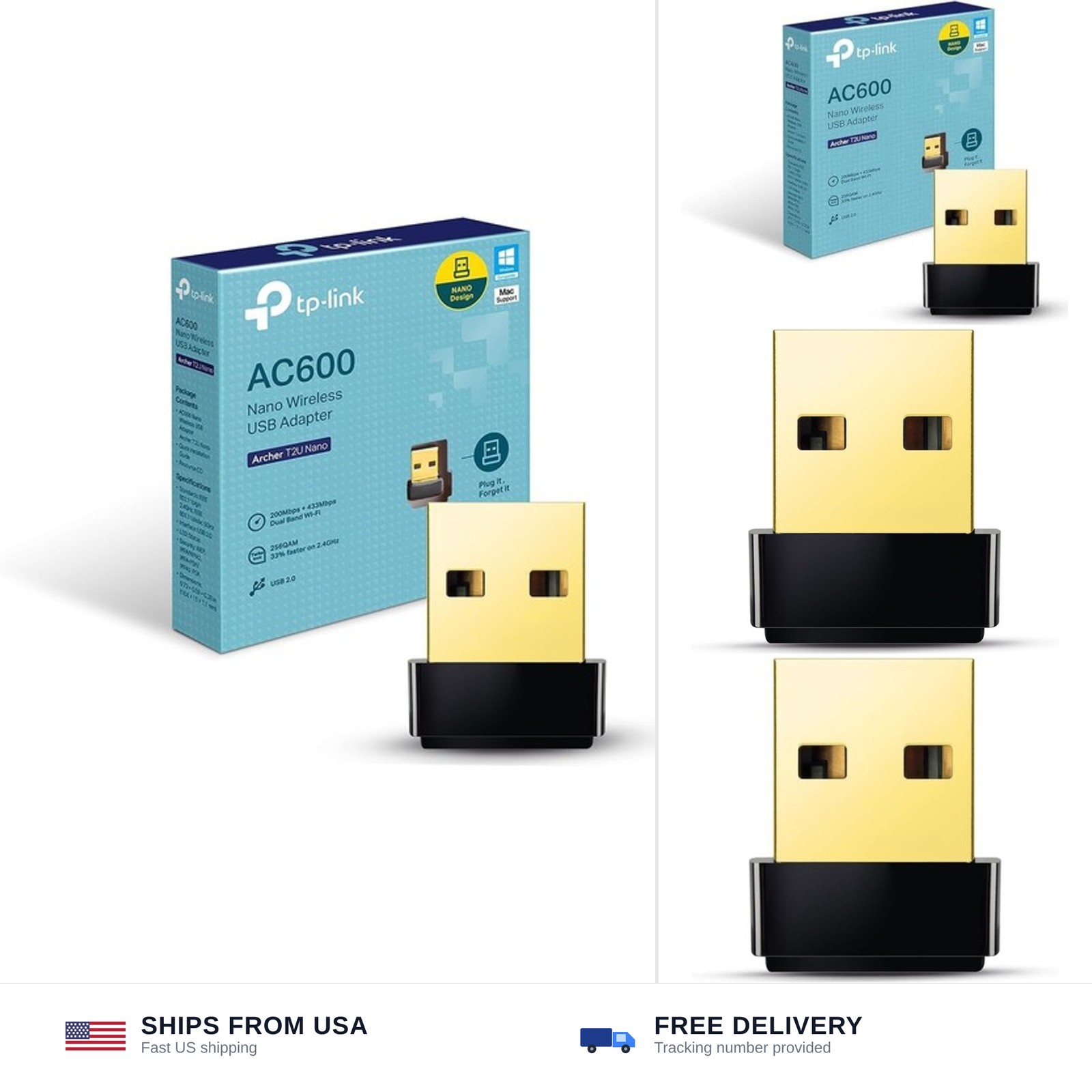 TP-Link Nano AC600 USB WiFi Adapter for Desktop PC- 2.4G/5G Dual Band