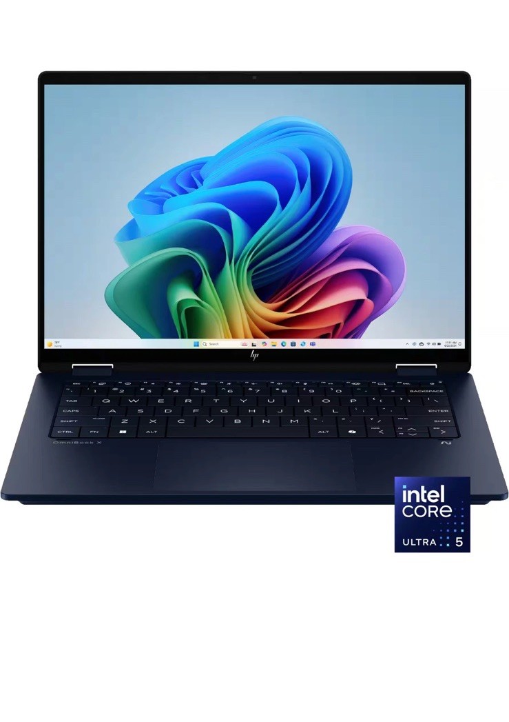 HP - OmniBook X Flip 2-in-1 - 14" 2K Touchscreen Laptop - Intel Core Ultra 5 ...