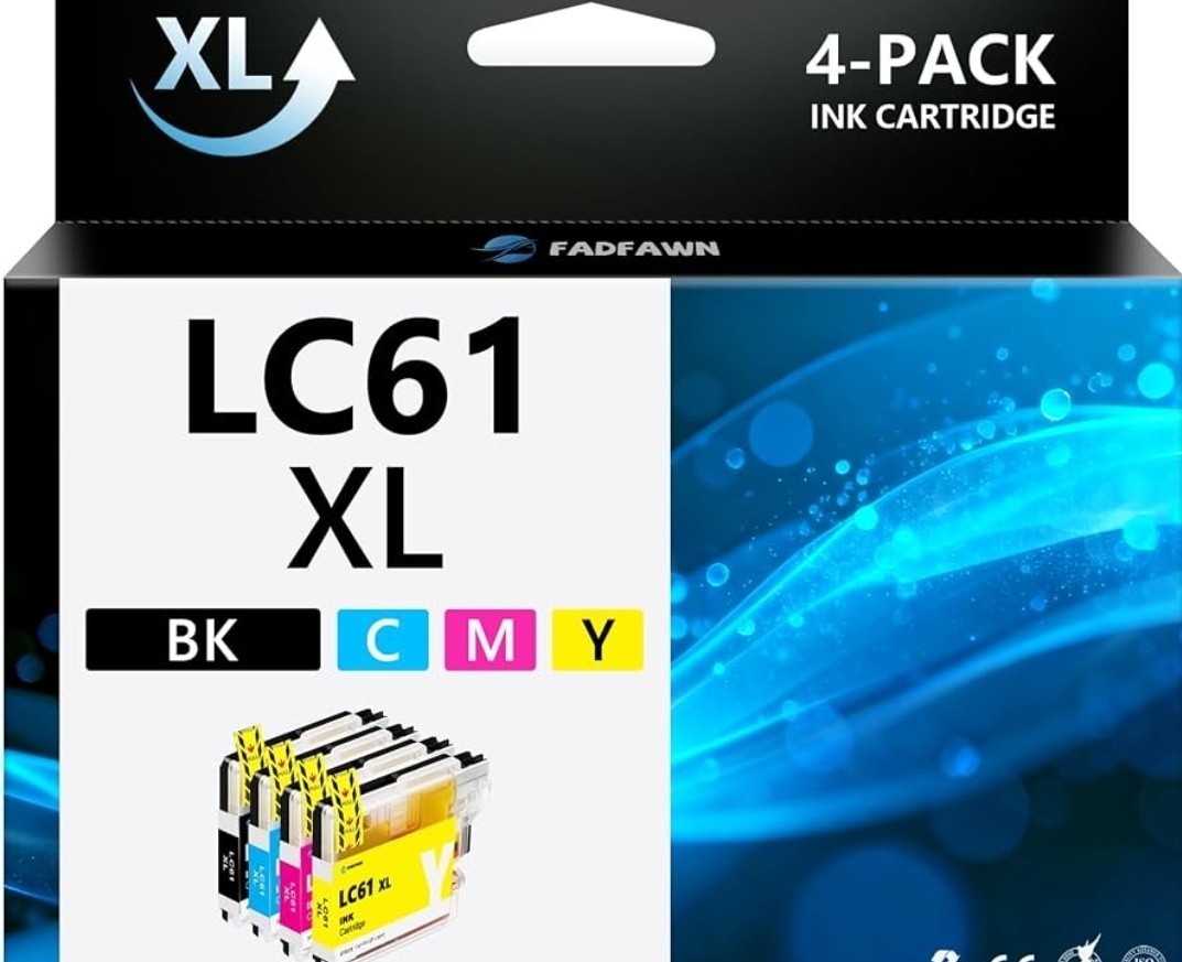 Brother LC61C Genuine OEM Ink Cartridges LC61Y (1) Lot of 7, New and Sealed