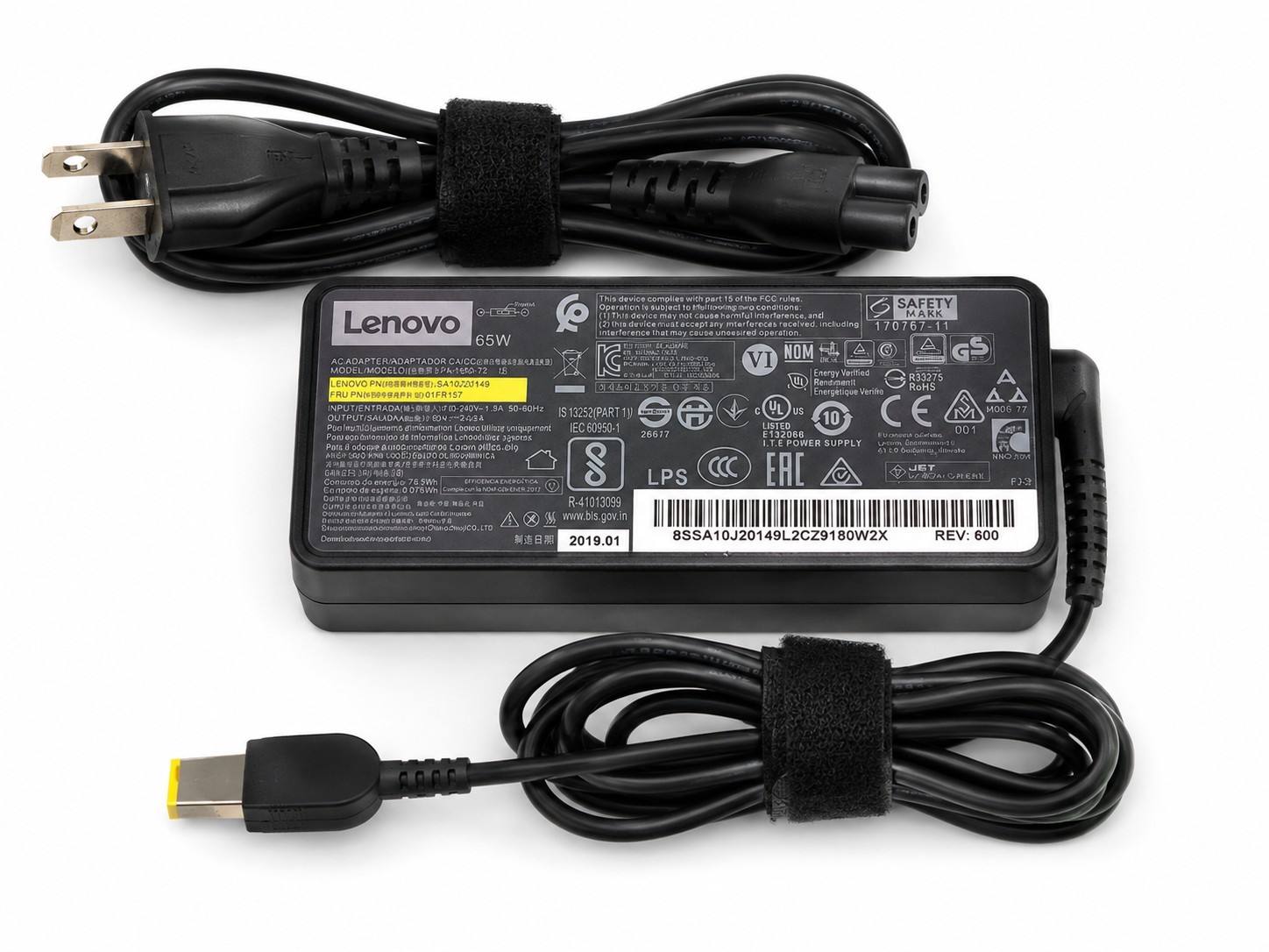 Genuine Lenovo 65W AC Adapter Charger PA-1650-72 FRU 01FR157 Slim Tip Tested