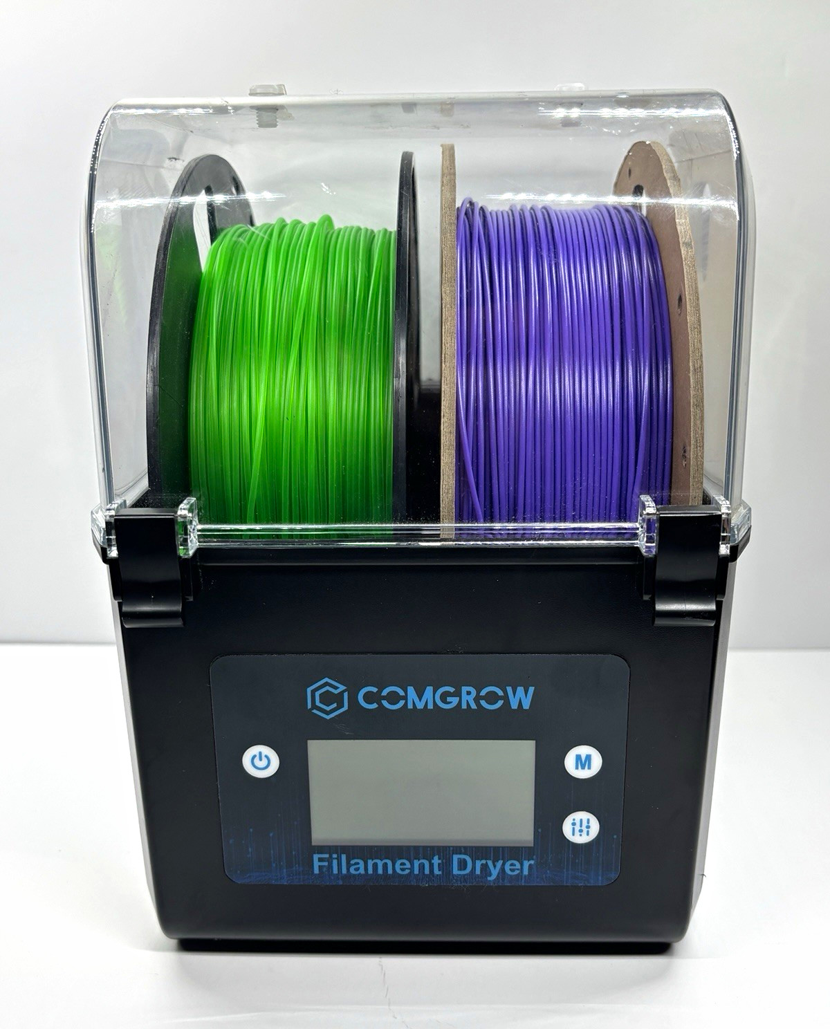 Comgrow Filament Dryer Untested, No Power Supply With Purple & Green, 1kg Spools
