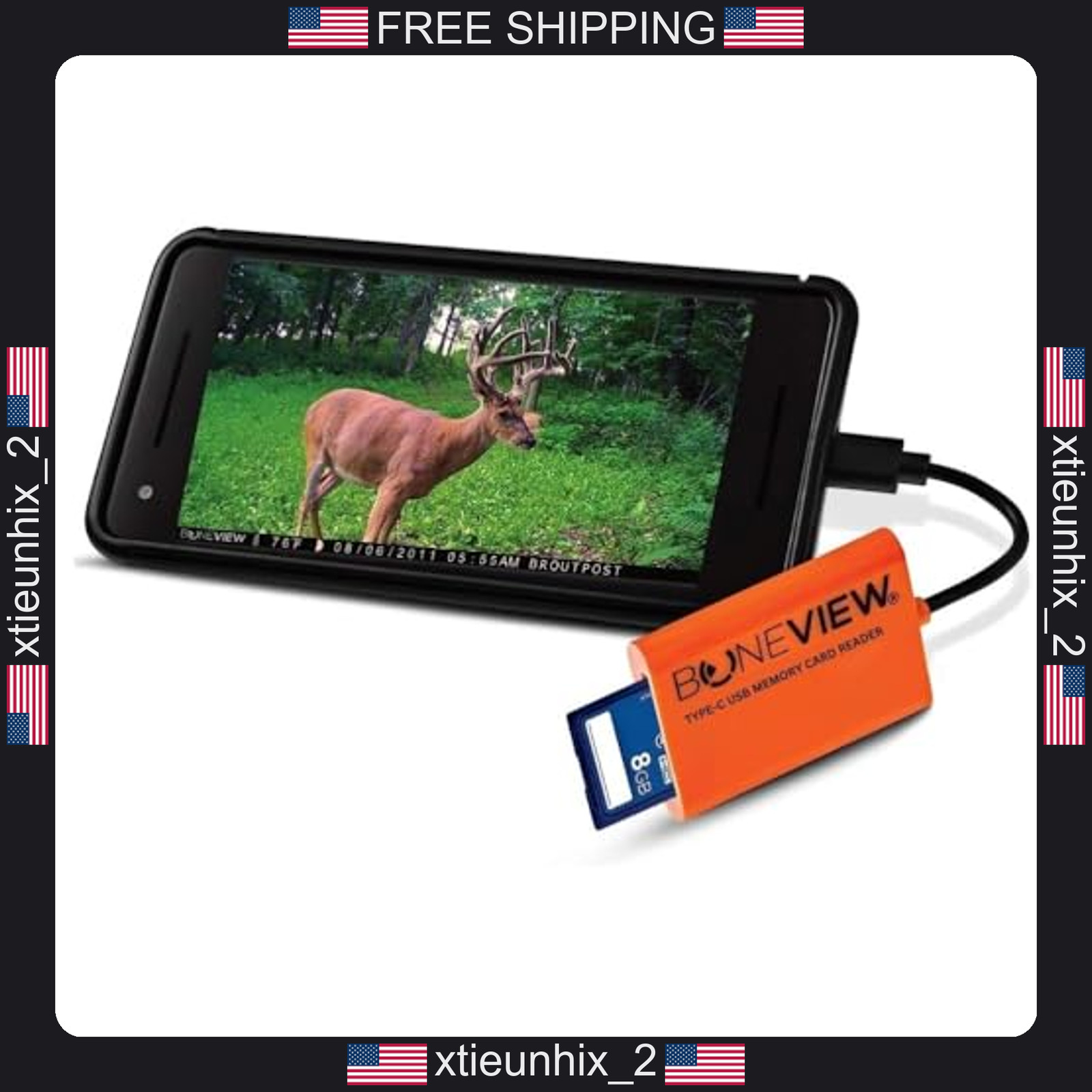 SD Card Reader for Android USB-C & Micro-USB Trail Camera Viewer