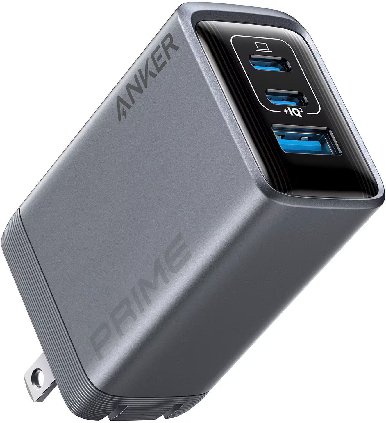 Anker - Prime Charger (100W, 3 Ports, GaN) - Silver