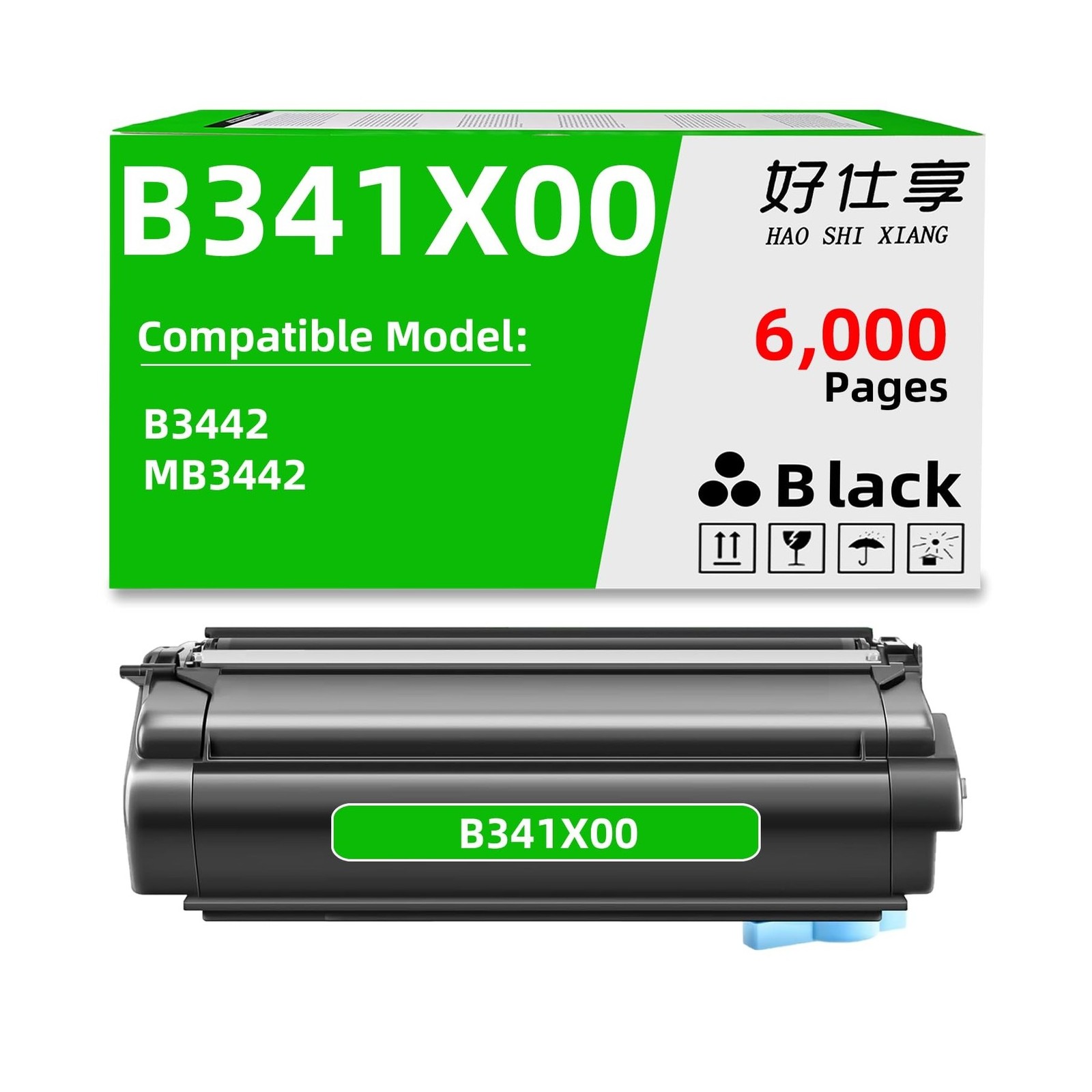 B341X00 Black High Yield Toner Cartridge Compatible ONLY for Lexmark B3442 B3...