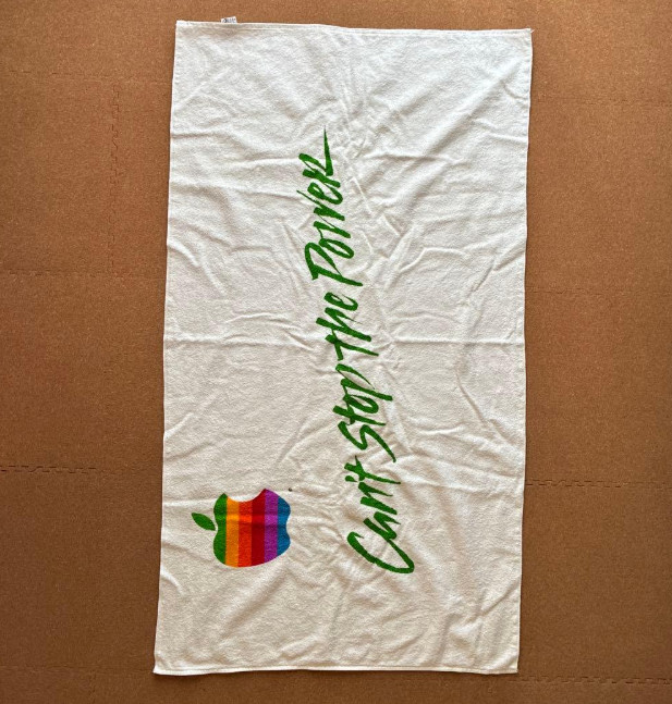 Rare Vintage Apple Computer Promo Set Rainbow Logo Towel Polo Shirt Report Pad