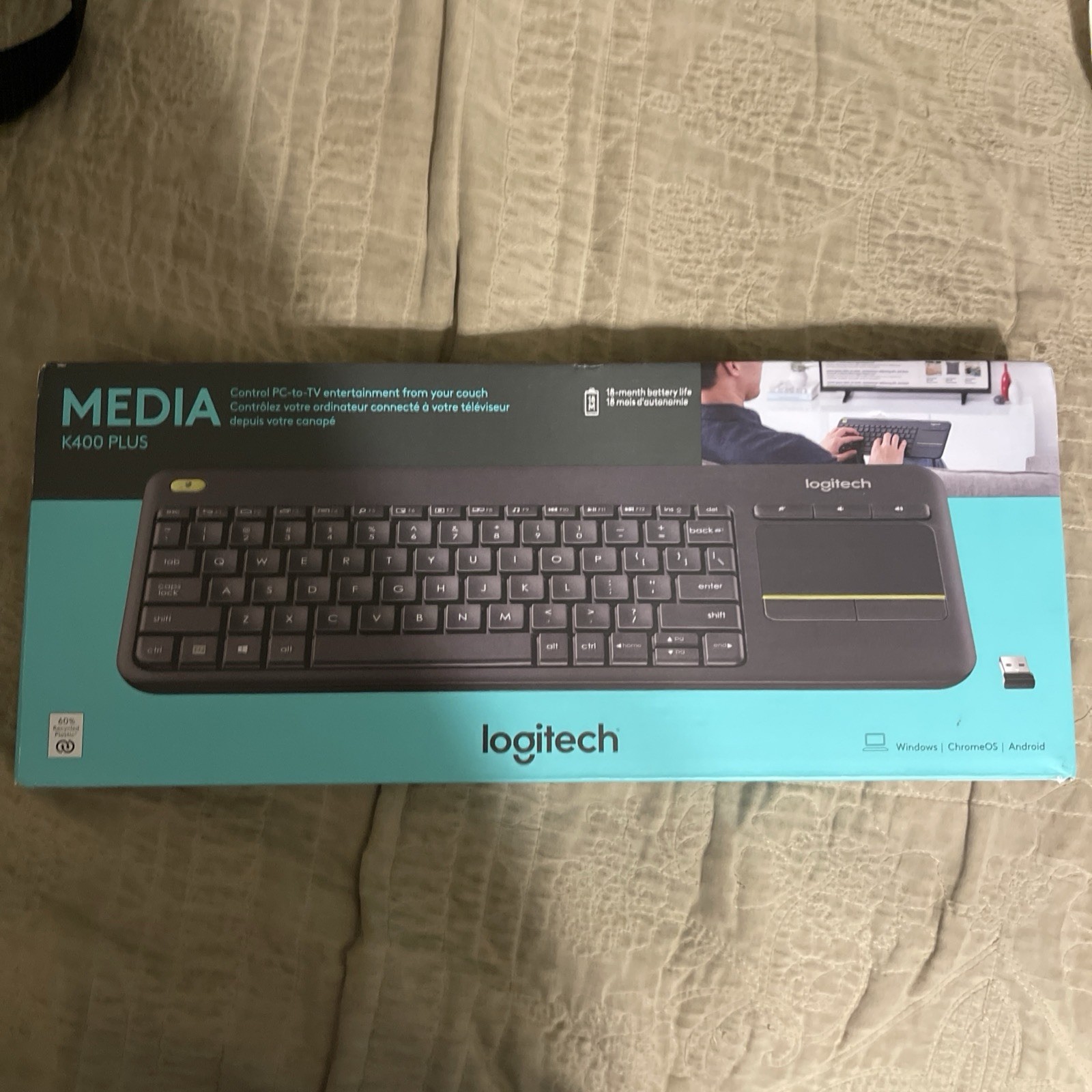 Logitech - K400 Plus TKL Wireless Membrane Keyboard for PC/TV/Laptop/Tablet