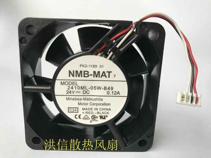 NMB 6025 2410ML-05W-B49 DC24V 0.12A 6cm Frequency Converter Radiator Fan