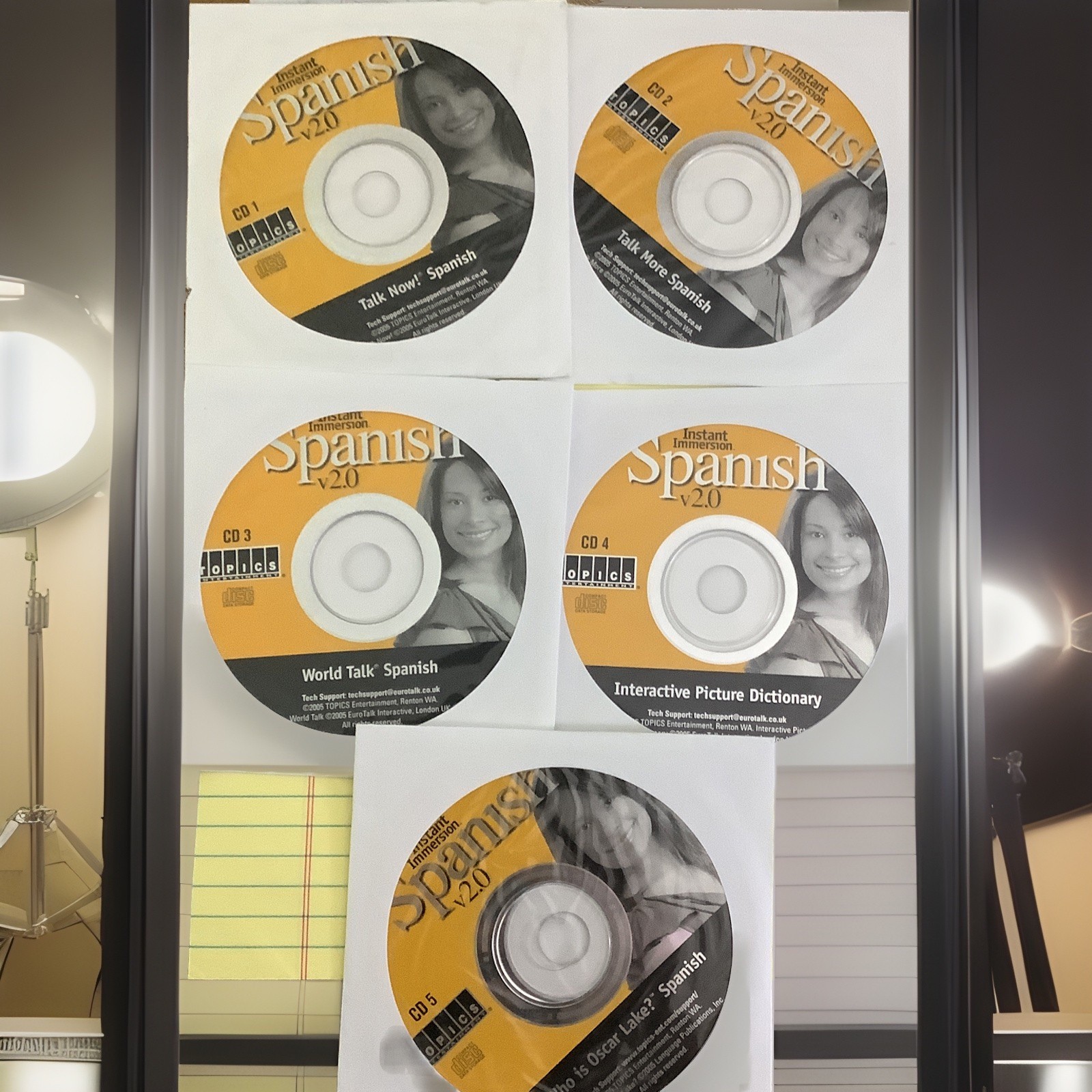 Instant Immersion Spanish 2.0 Audio Couse Guide Set Of 5  Disk CD-ROM Language