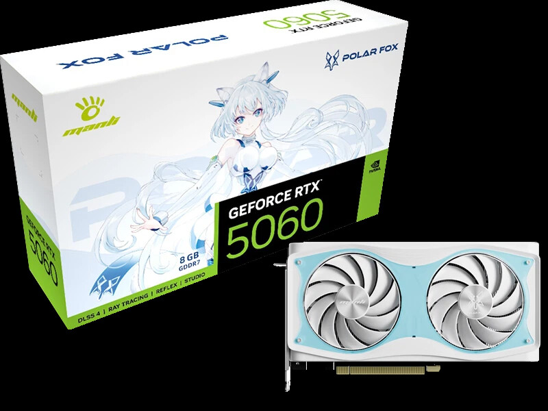 Manli GeForce RTX 5060 Polar Fox OC 8GB GDDR7 Graphics card