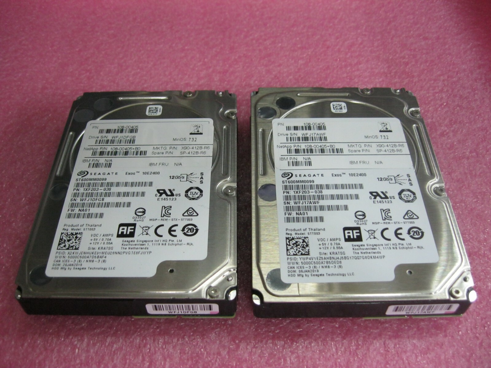 LOT 2 108-00405+B0 NetApp 600GB SAS 10K 12Gbp 2.5" Seagate ST600MM0099 108-00405
