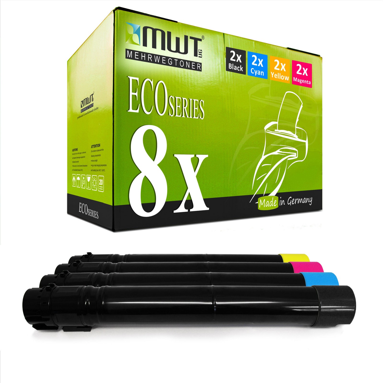 8X ECO Toner For Xerox Phaser 7800-N 7800-GX 7800-DNM 7800-DX 7800-DN