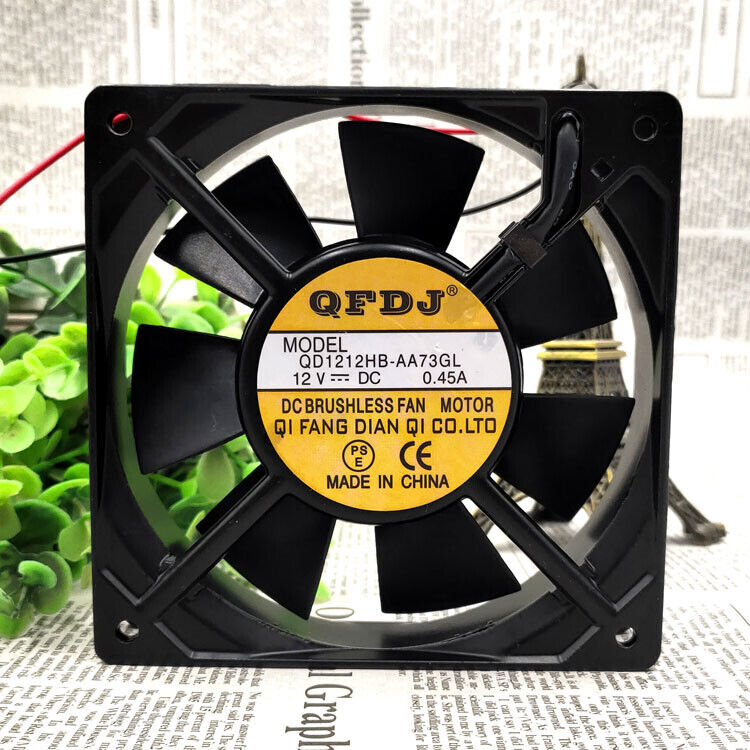 1 pcs QFDJ QD1212HB-AA73GL DC12V 0.45A 2-wire 12025 DC cooling fan