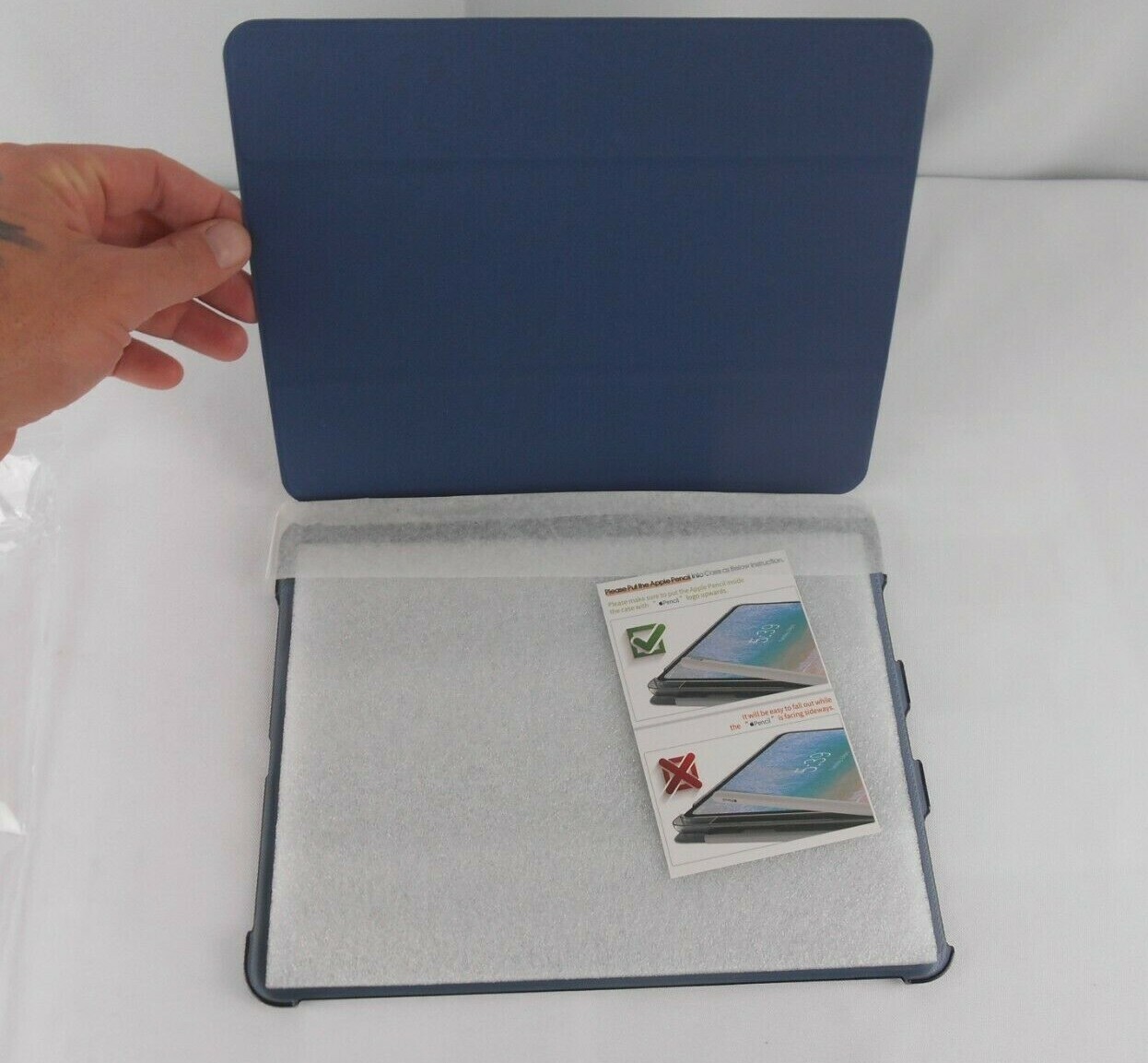 Infiland IPad Pro 11 (2018) case w/Apple Pencil Holder Navy Nice Stylish