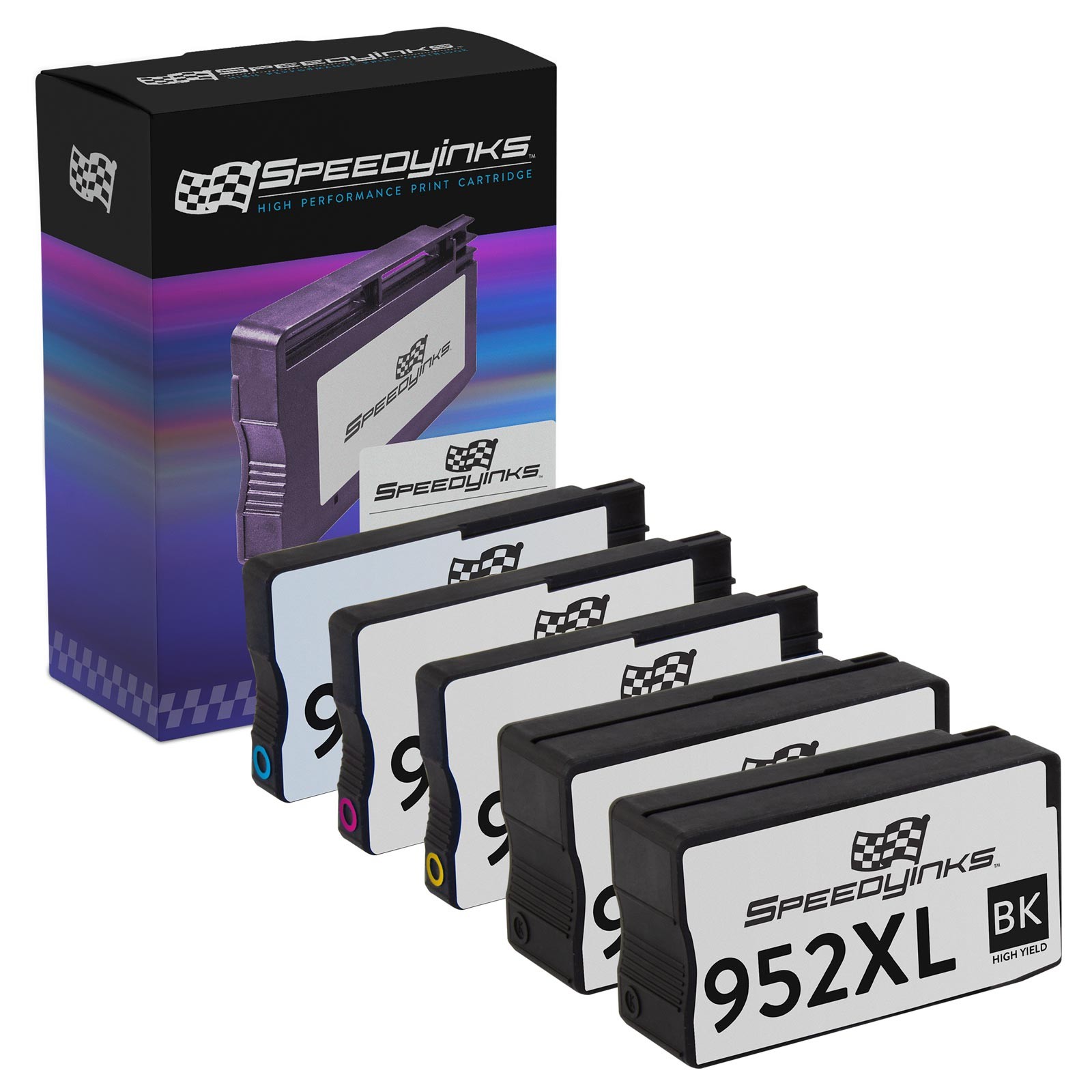 5PK Speedy 2B,CMY Ink Cartridge for HP952XL F6U19ANCIC L0S61AN L0S64AN L0S67AN