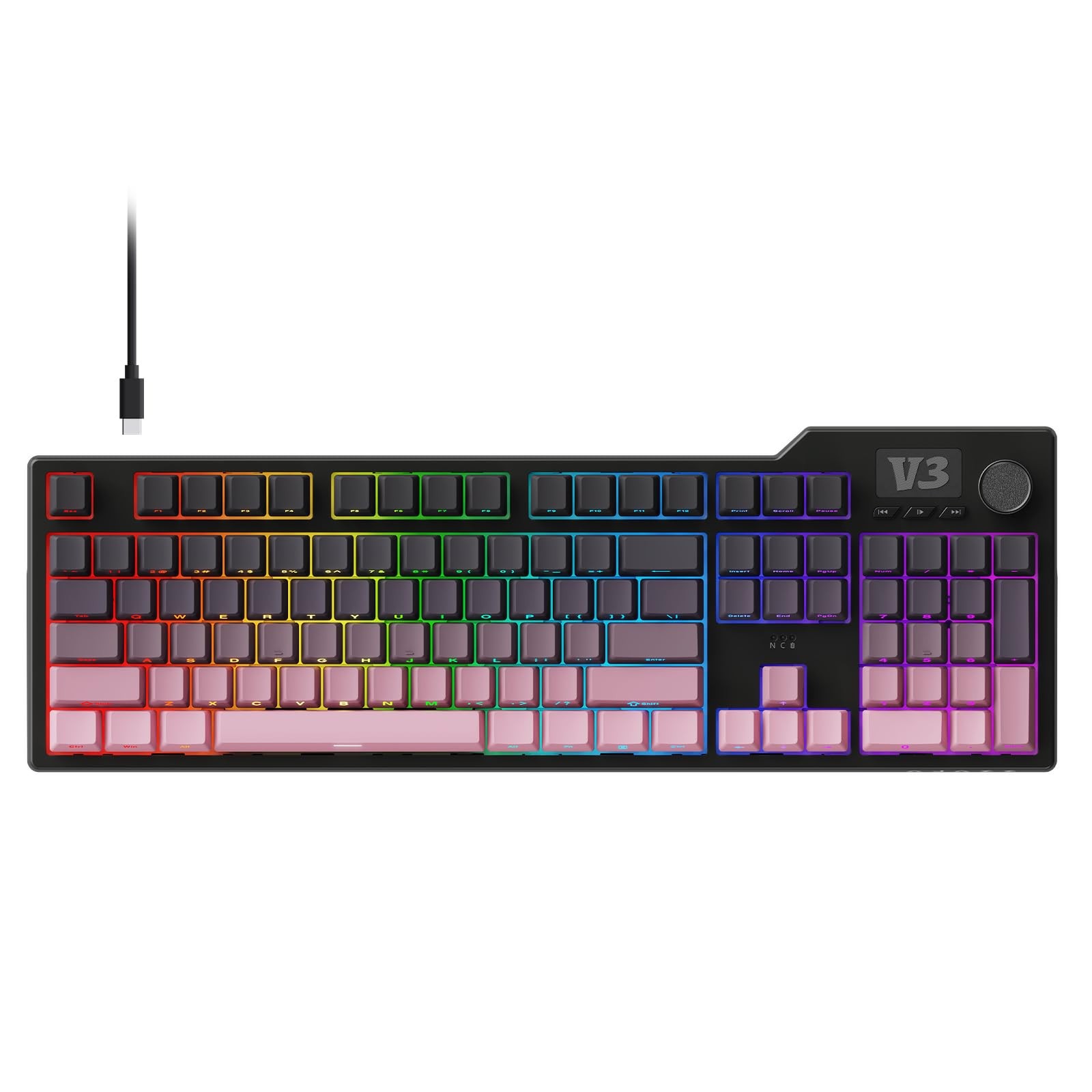 NACODEX AK35I V3 104-Key Full Size Wired Gasket Mount Gaming Keyboard with
