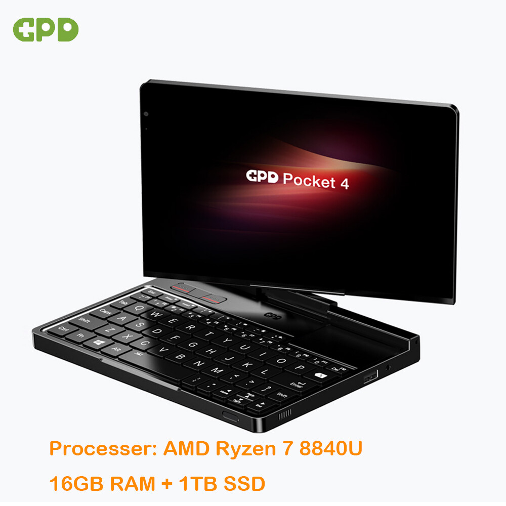 GPD Pocket 4 Mini PC Portable Handheld PC AMD Ai 9 HX370 32GB RAM+2TB SSD 2025