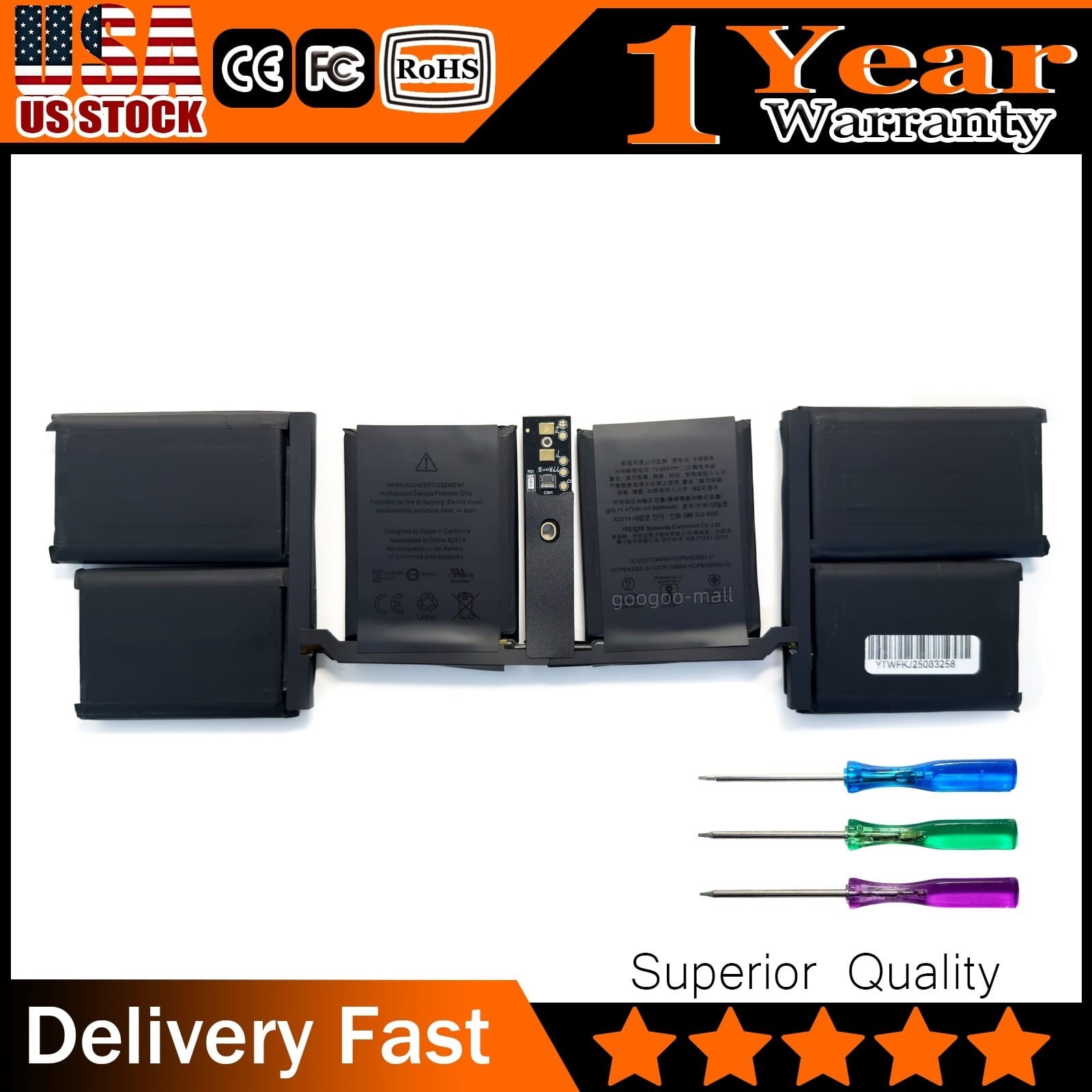 New Genuine A2519 Battery For Apple MacBook Pro 14" A2442 M1 2021 6068mAh 69.6Wh