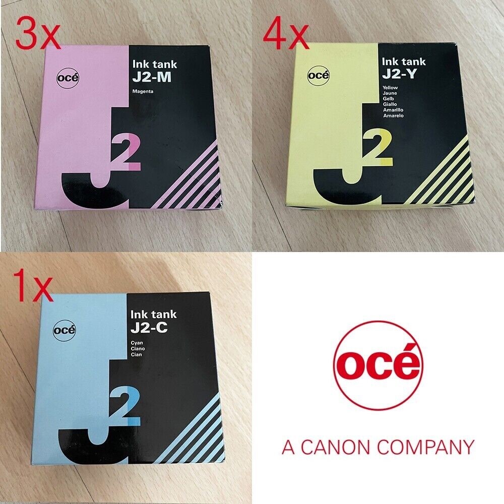 8 x OCÉ Ink Tank Toner J2-M J2-Y J2-C - NEW OCÉ 5150 OCÉ 5250