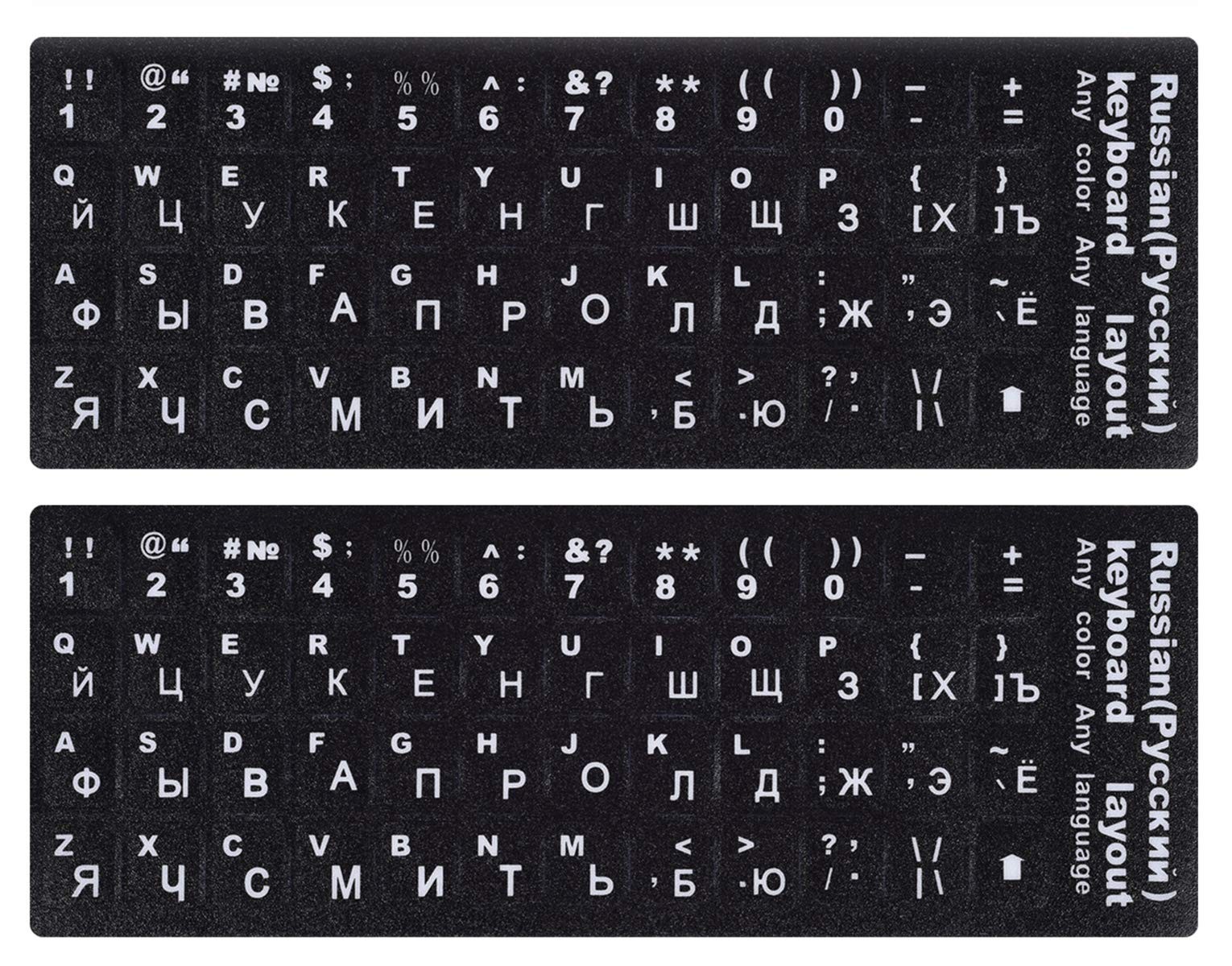 2 Pack Russian-Englsih Keyboard Stickers Replacement for Computer Laptop