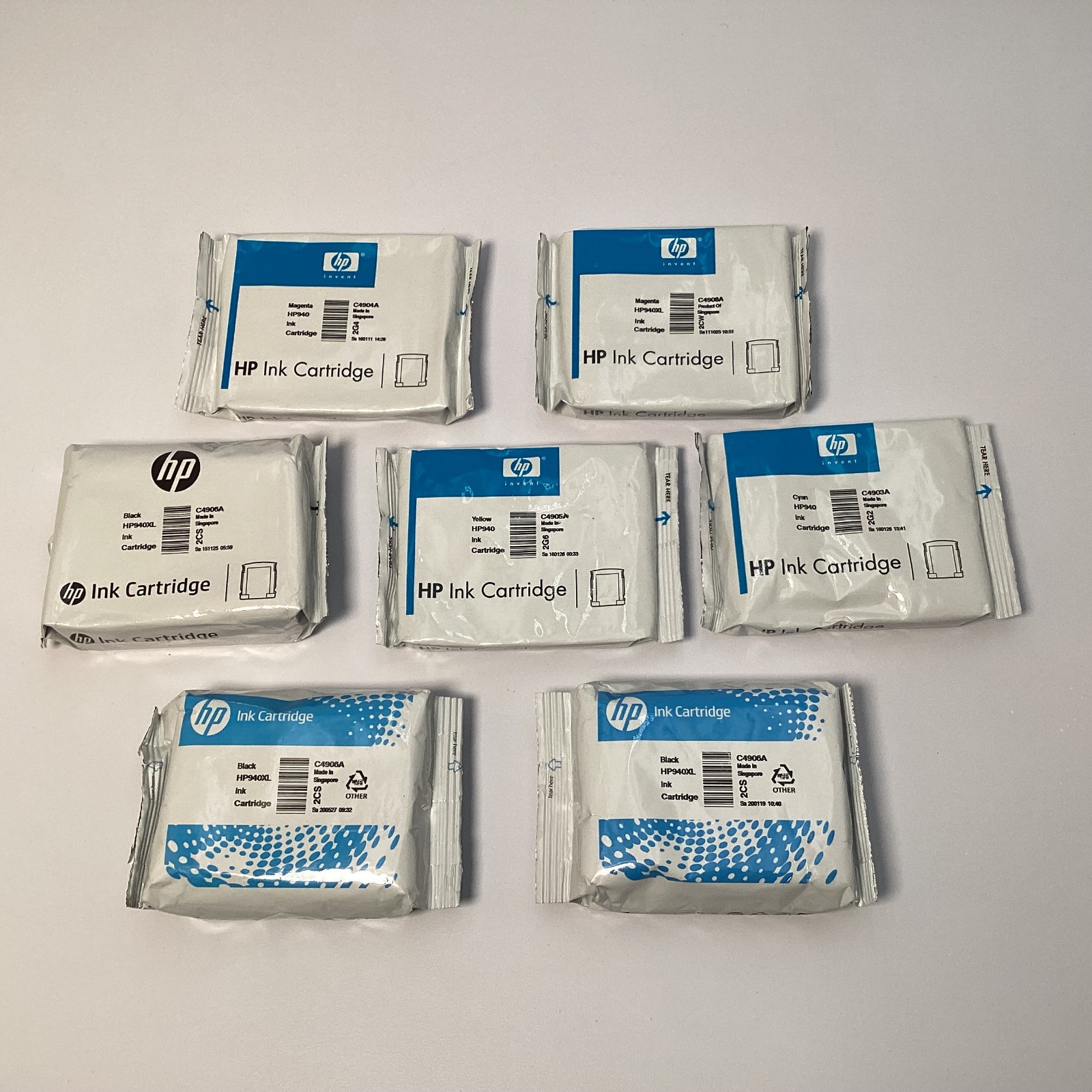 Lot of 7 Genuine HP 940 & 940XL Ink Cartridges Black Cyan Magenta Yellow Expired