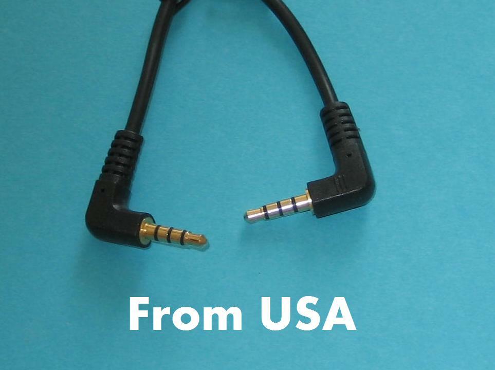 2PK 2' ft Right-Angle 3.5mm (1/8") Stereo TRRS 4-Pole Male/Male Audio Cable    
