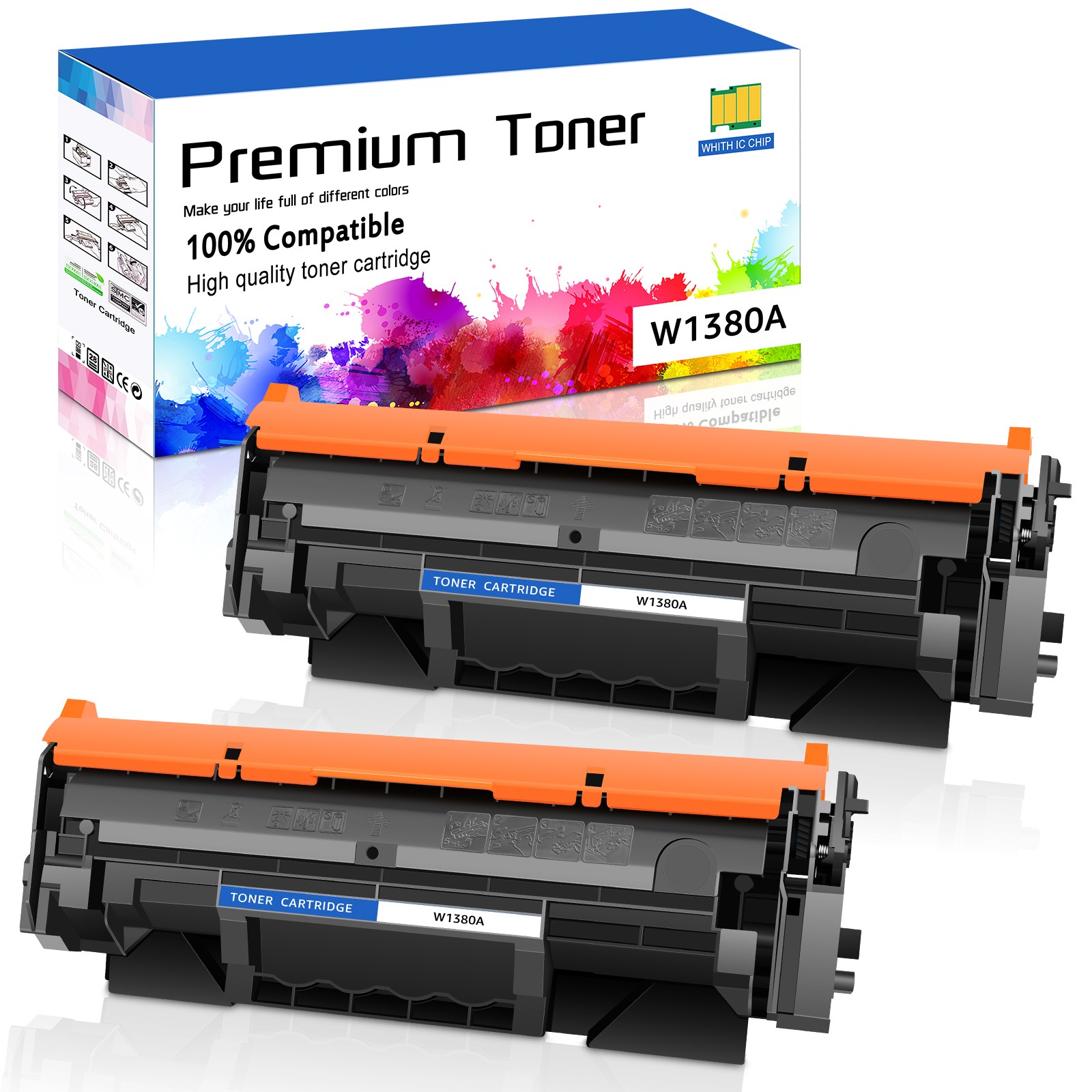 2PK NEW CHIP W1380A Toner Cartridge for 138A HP LaserJet Pro 3001dw MFP 3101fdw