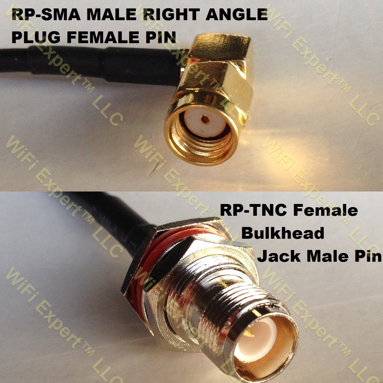 USA-CA RG316 RP-SMA MALE ANGLE to RP-TNC FEMALE BULKHEAD Coaxial RF Pigtail Cabl