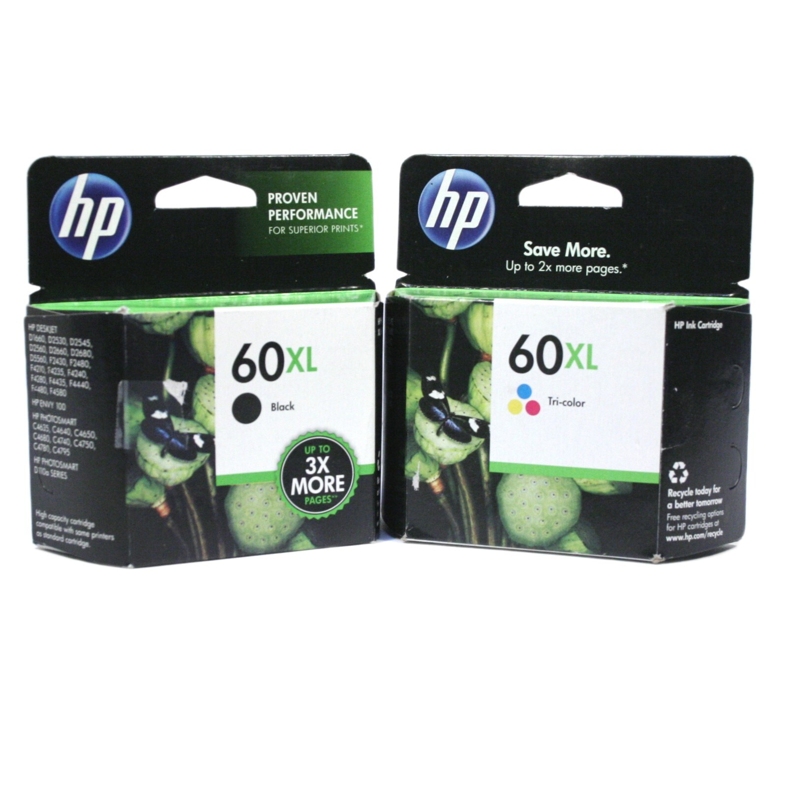 2PK Genuine HP 60XL Ink Cartridge for DeskJet D2530 D2545 F4440 F4580 EXP DATE