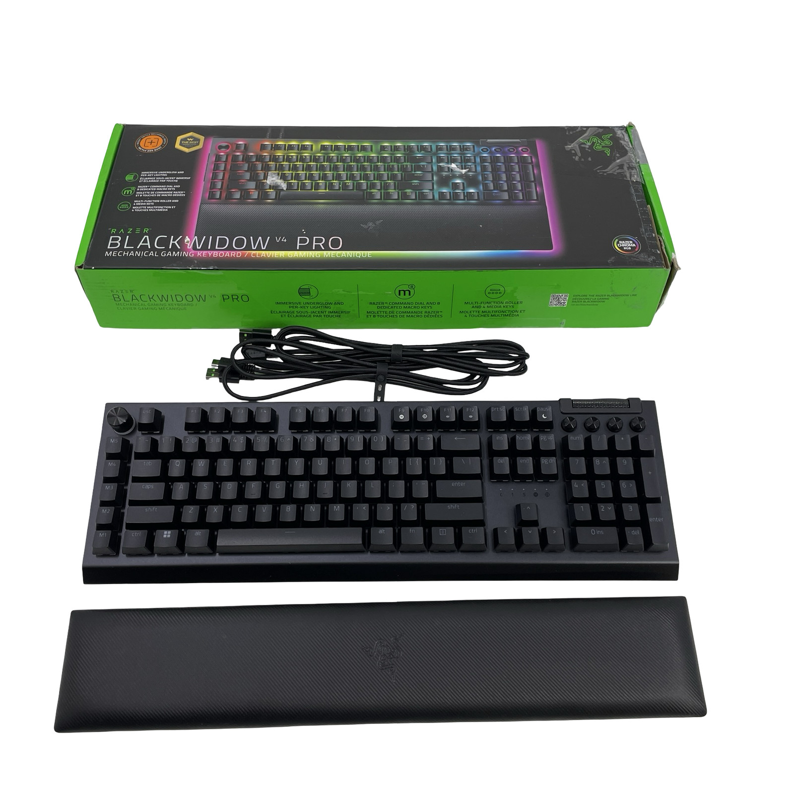 Razer BlackWidow V4 Pro Mechanical Keyboard Orange Switches #UG2302 (VH)