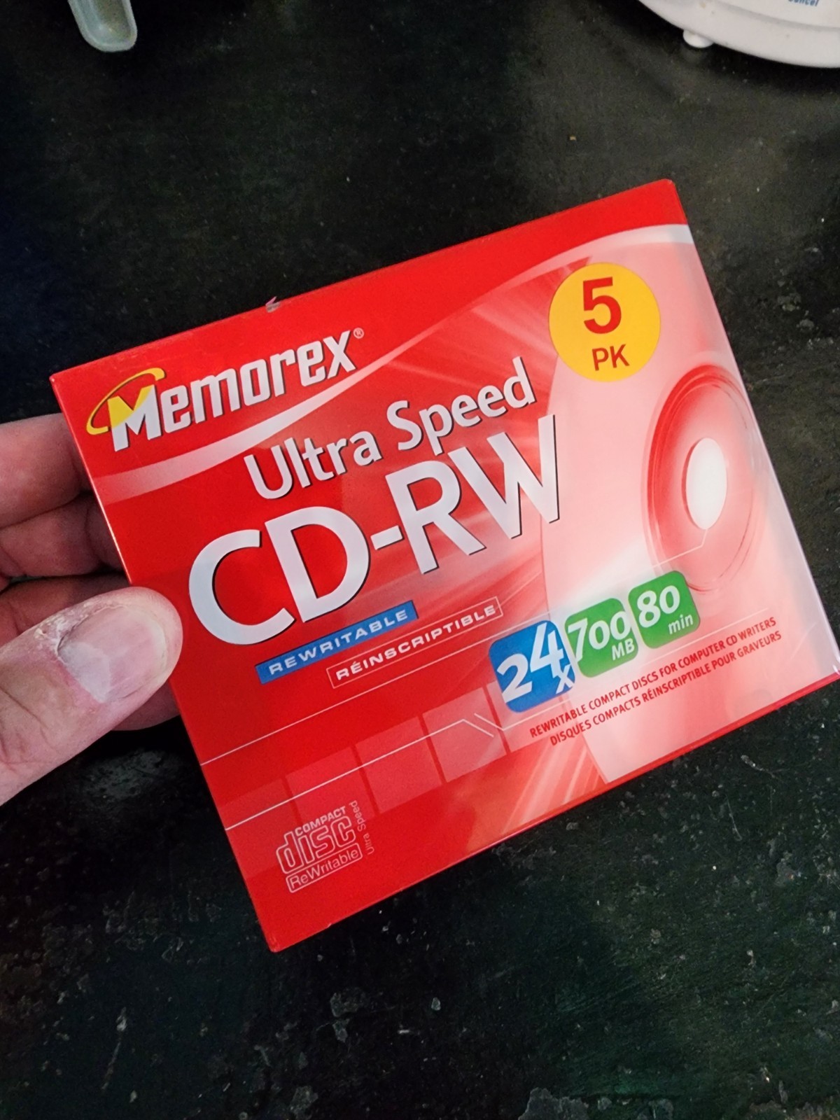 NEW - 5 Pack - Memorex Ultra Speed CD-RW - 16x-24x 700Mb 80 Minute Rewritable