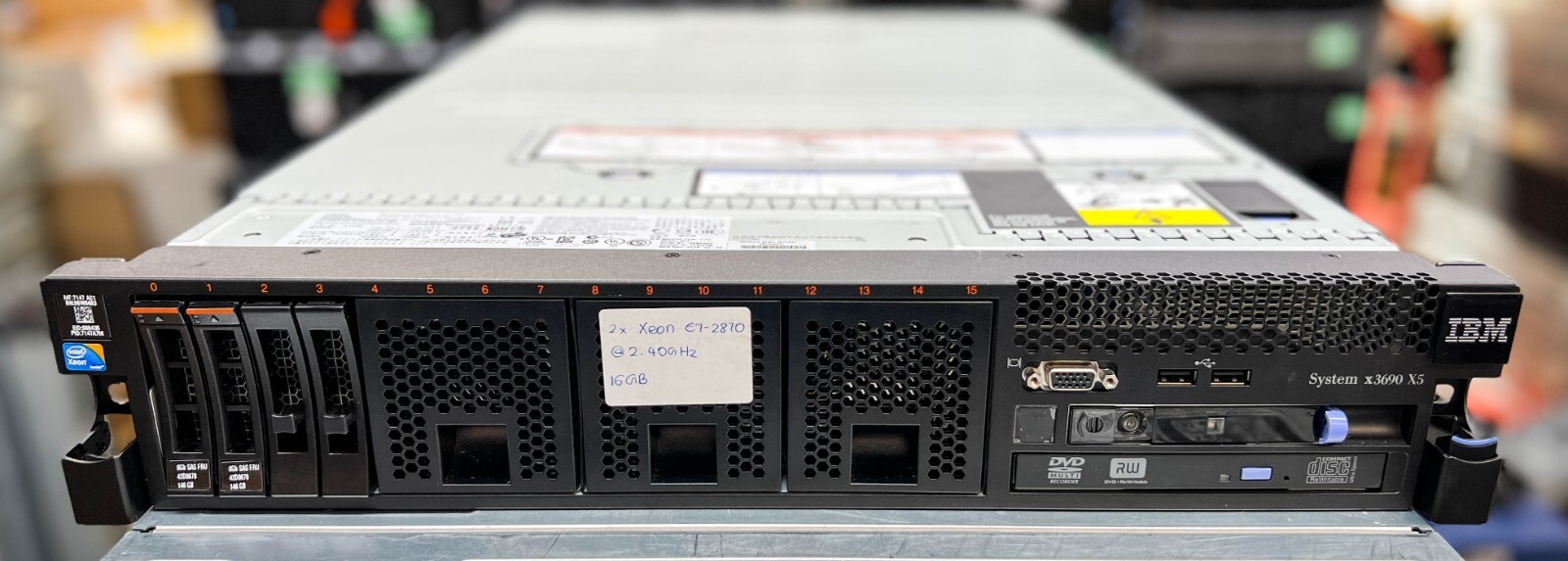 IBM System x3690 X5 | 2x Xeon E7-2870 @2.4GHz 16GB Ram 2x146GB