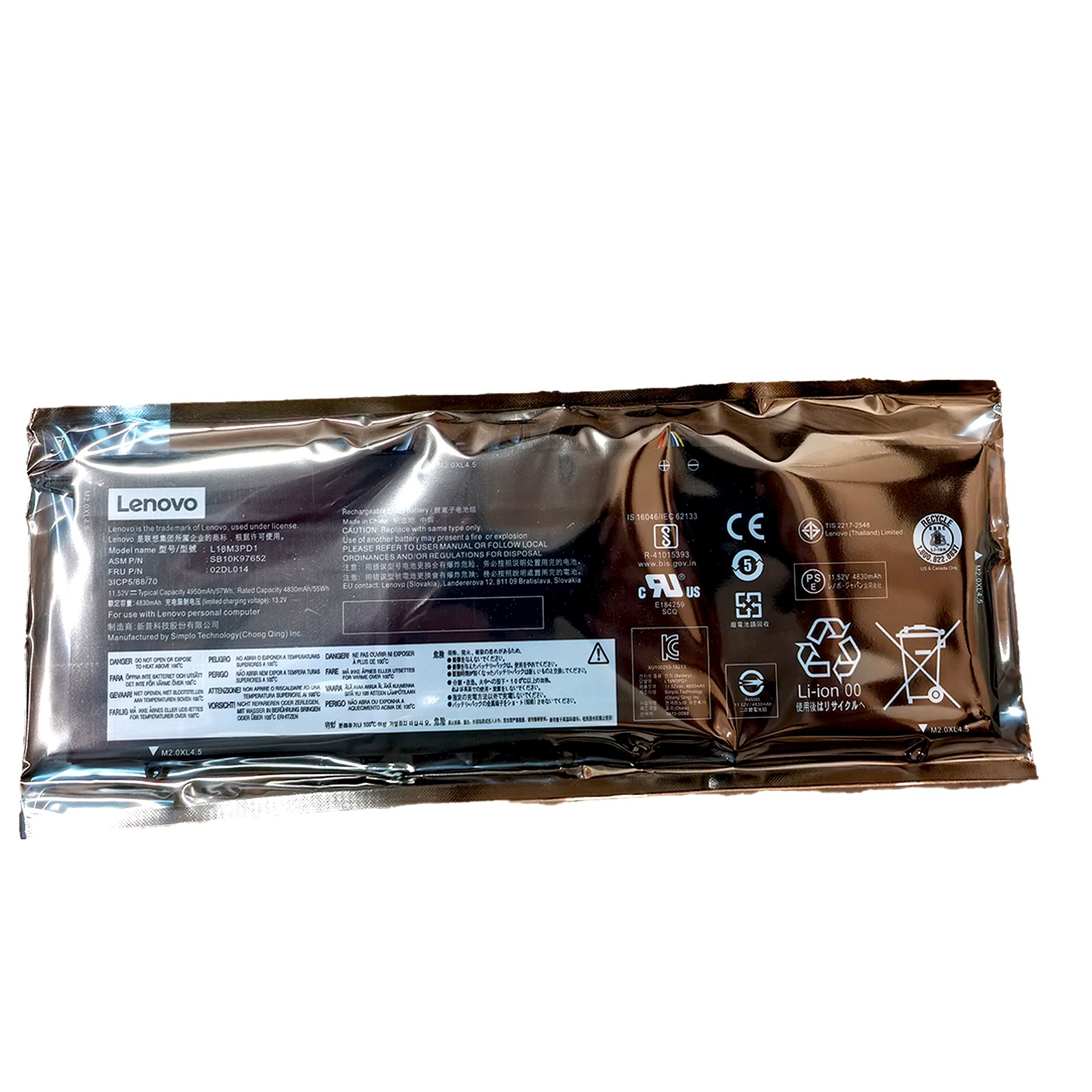 Genuine L18M3PD1 L18M3PD2 L18L3PD1 Battery for Lenovo ThinkPad T490s T495s 55Wh