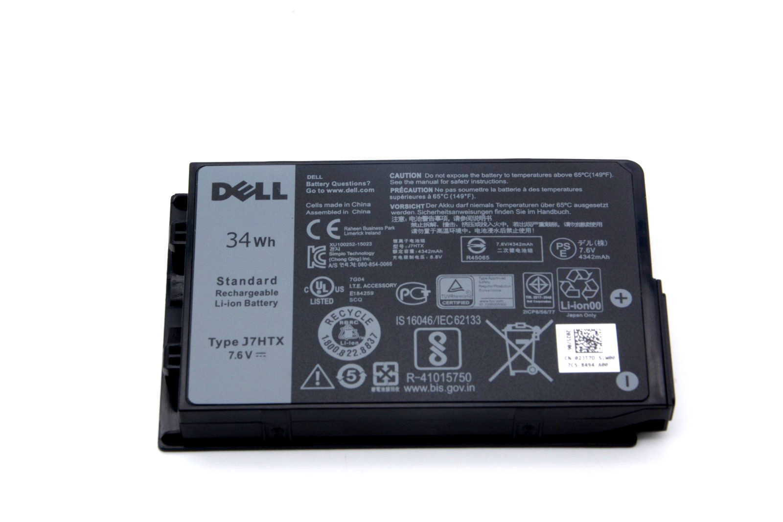 NEW OEM J7HTX 34Wh Battery For Dell Latitude 7212 7202 Rugged Tablet 2JT7D 7XNTR