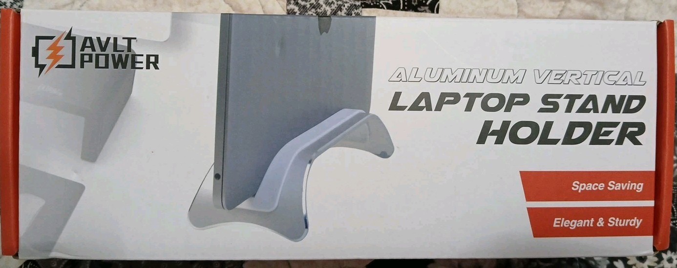 AVLT Power Aluminum Vertical Laptop Stand Holder Space Saving Adjustable Sizes