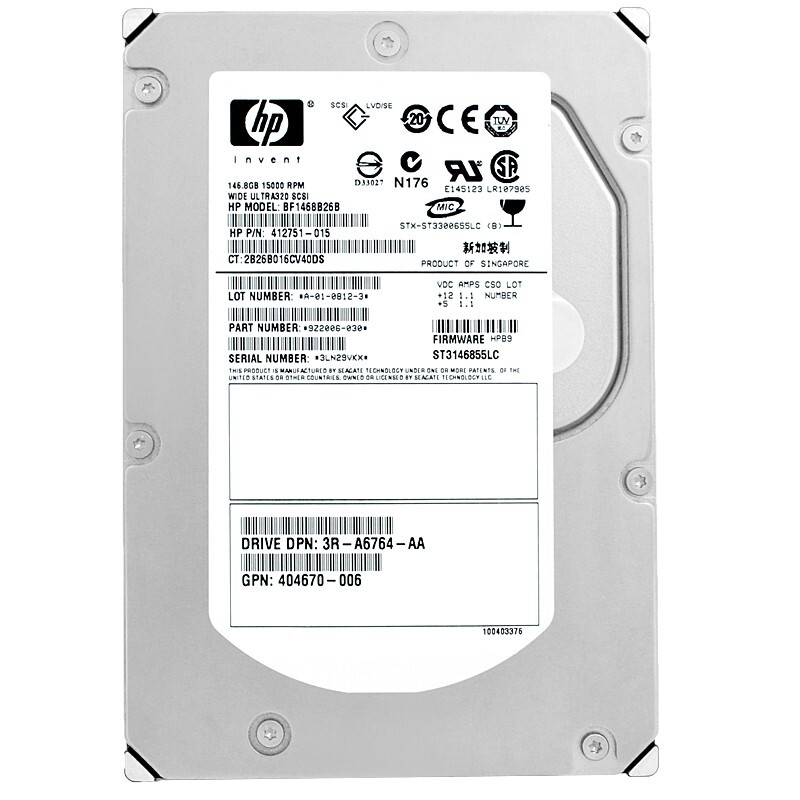 Hard Drive HP BF1468B26B 146Gb 15000Rpm 80PIN U320 3.5" Inch 412751-015