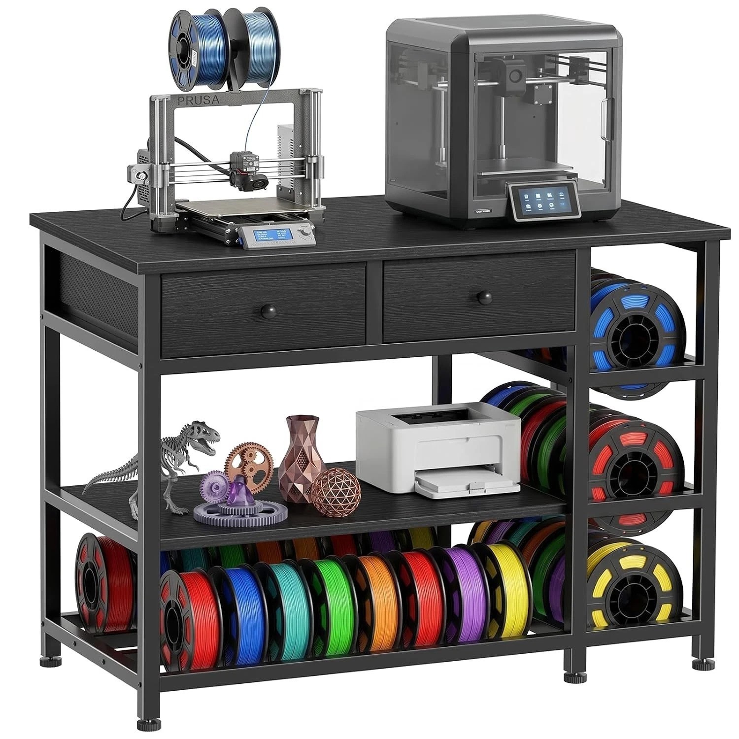3D Printer Stand with Filament Storage - Heavy Duty 3-Tier 3 D Printer Table ...