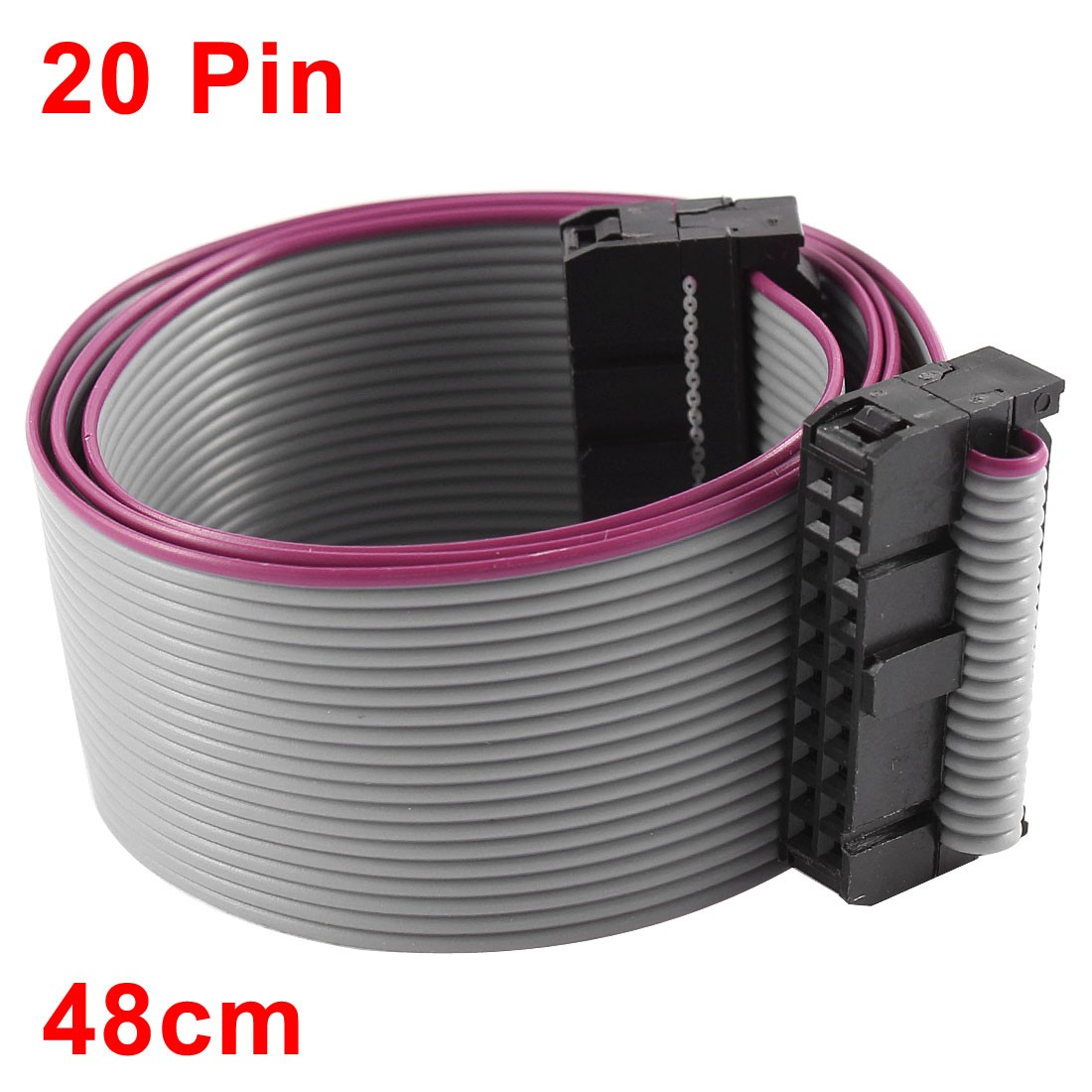 2.54mm Pitch 2x20P 20 Pin 20 Wire Female to Female IDC Flat Ribbon Cable 48cm