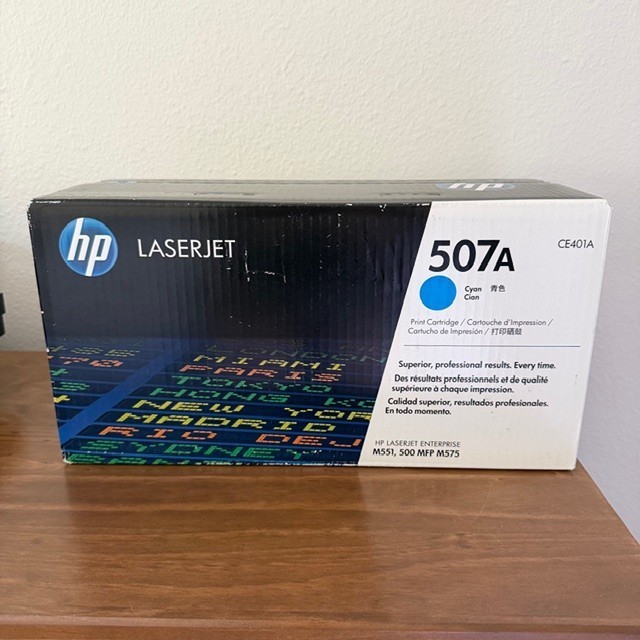 HP 507A Cyan LaserJet Toner Ink Cartridge CE401A Genuine New Sealed